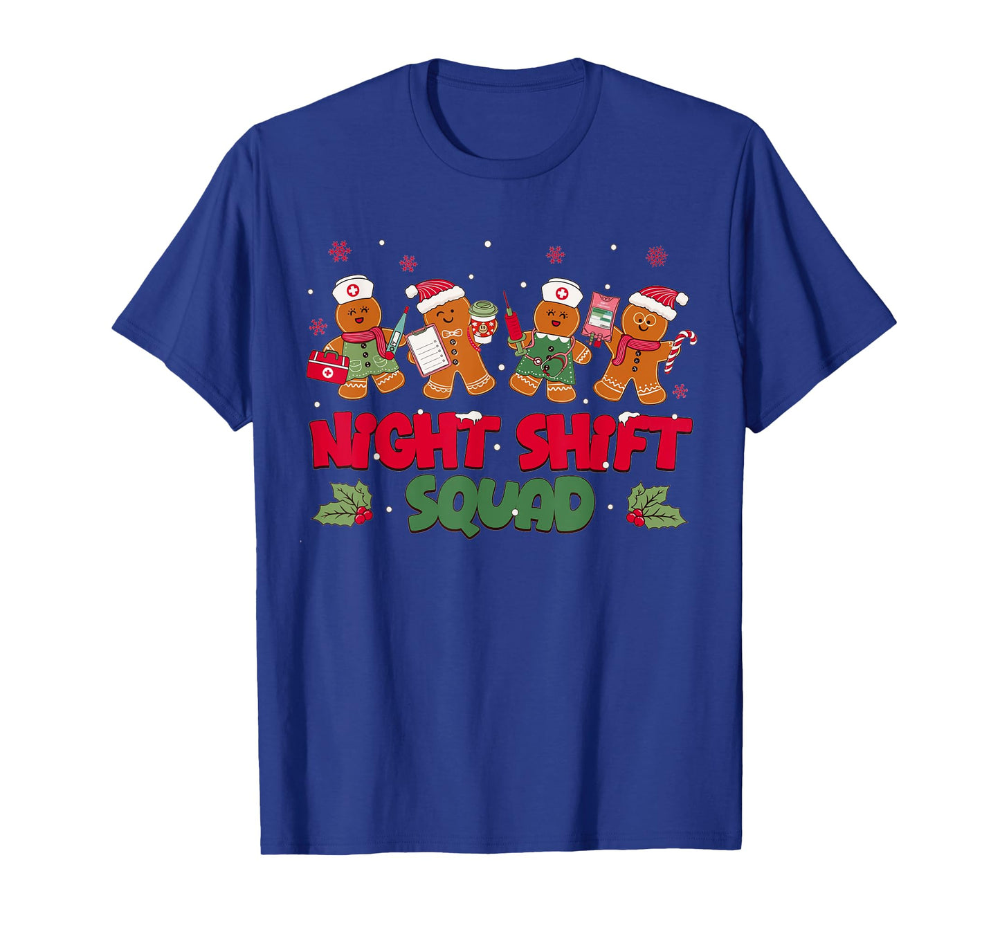 Nurse Christmas Night Shift Squad Gingerbread RN ER ED T-Shirt