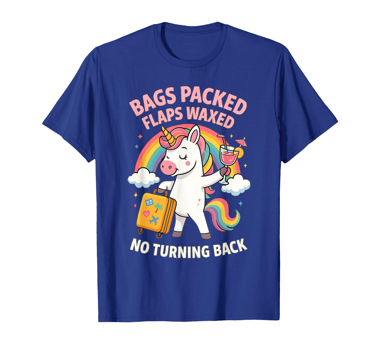 Bags Packed Flaps Waxed Unicorn for Girls Trips Vacation T-Shirt
