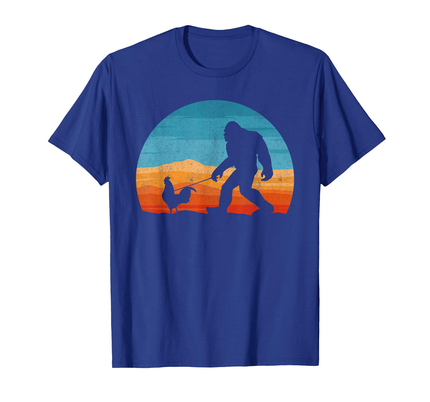 Bigfoot Walking Rooster Sasquatch Chicken Lover T-Shirt