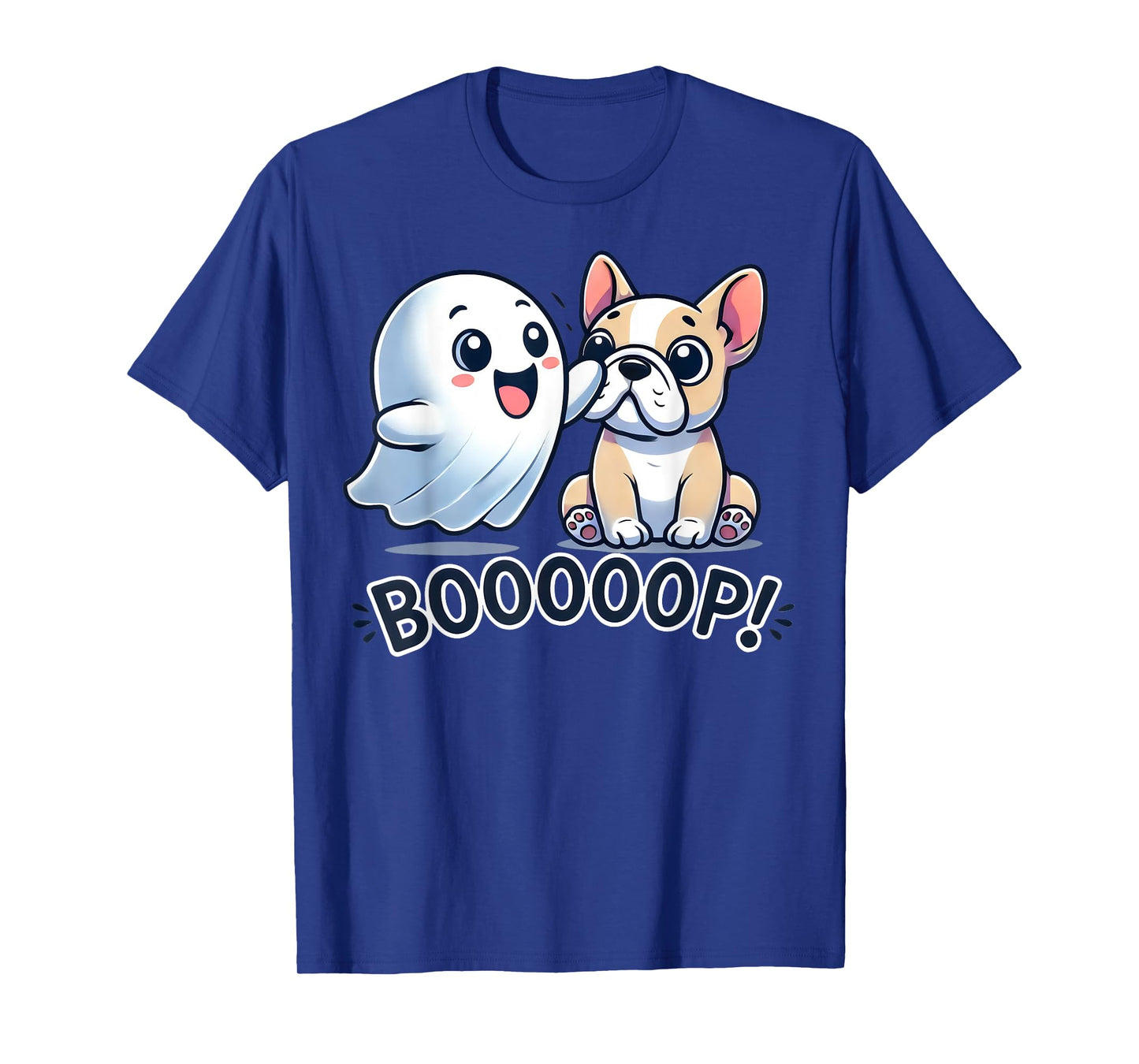 Funny Halloween Ghost French Bulldog Boop Easy Lazy Costume Men Women Kids T-Shirt