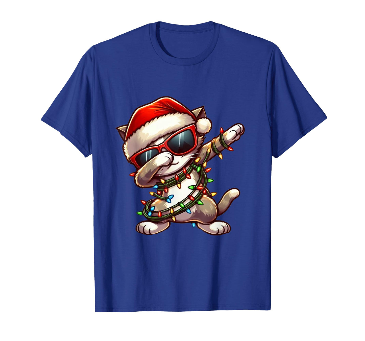 Funny Christmas Cat Dabbing Cute Meowy Xmas Men Women Cat T-Shirt