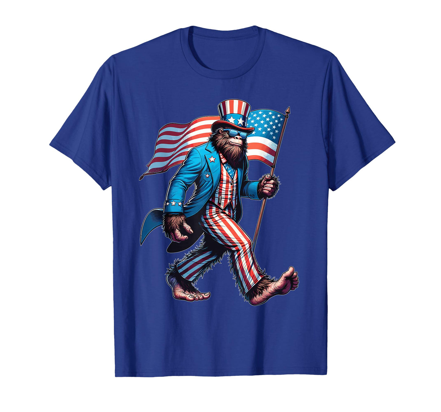 Bigfoot Sasquatch 4th Of July Shirts Patriotic American Flag T-Shirt