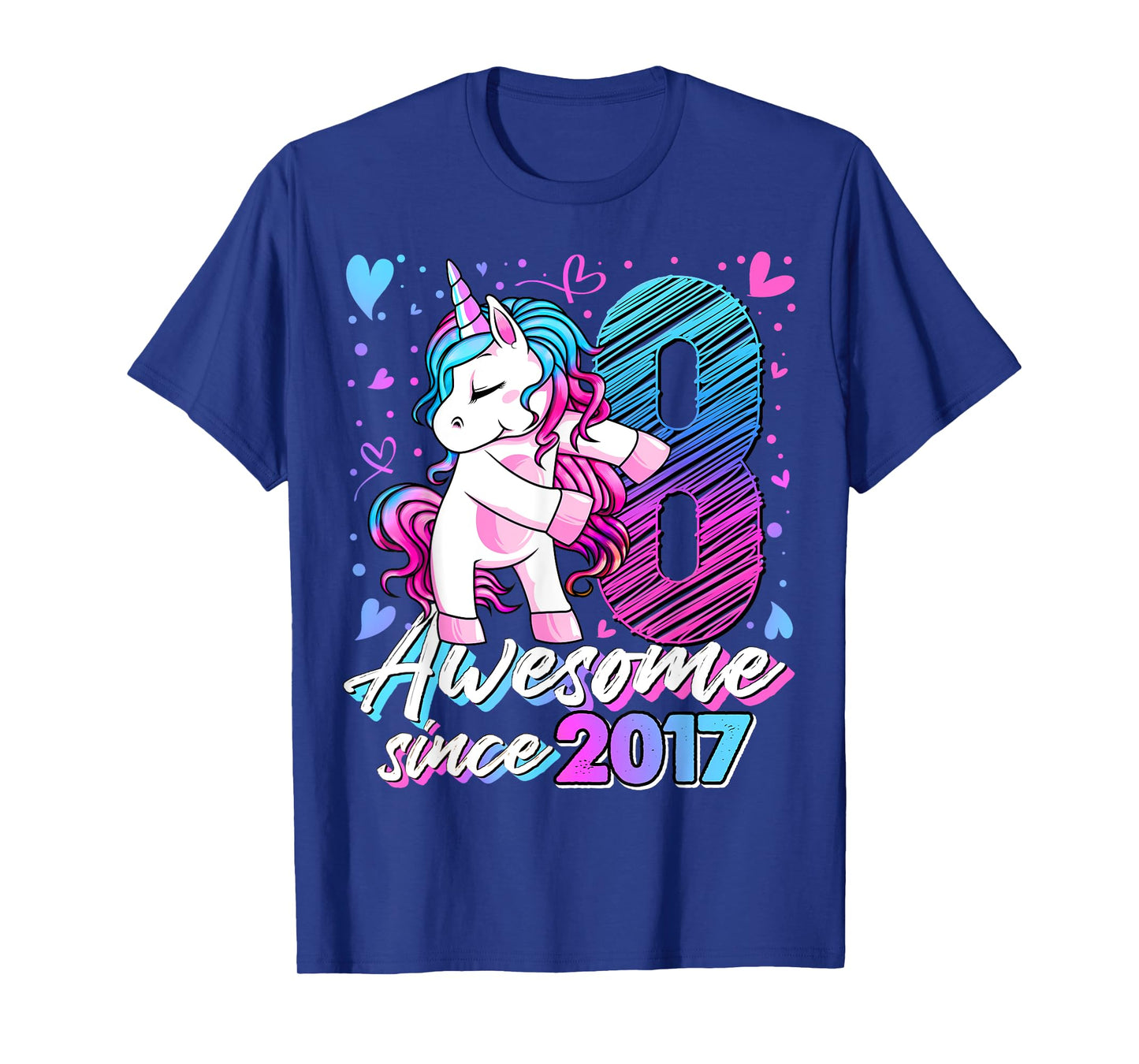 8 Year Old Unicorn Gifts For Girls 8th Birthday Girl Party T-Shirt