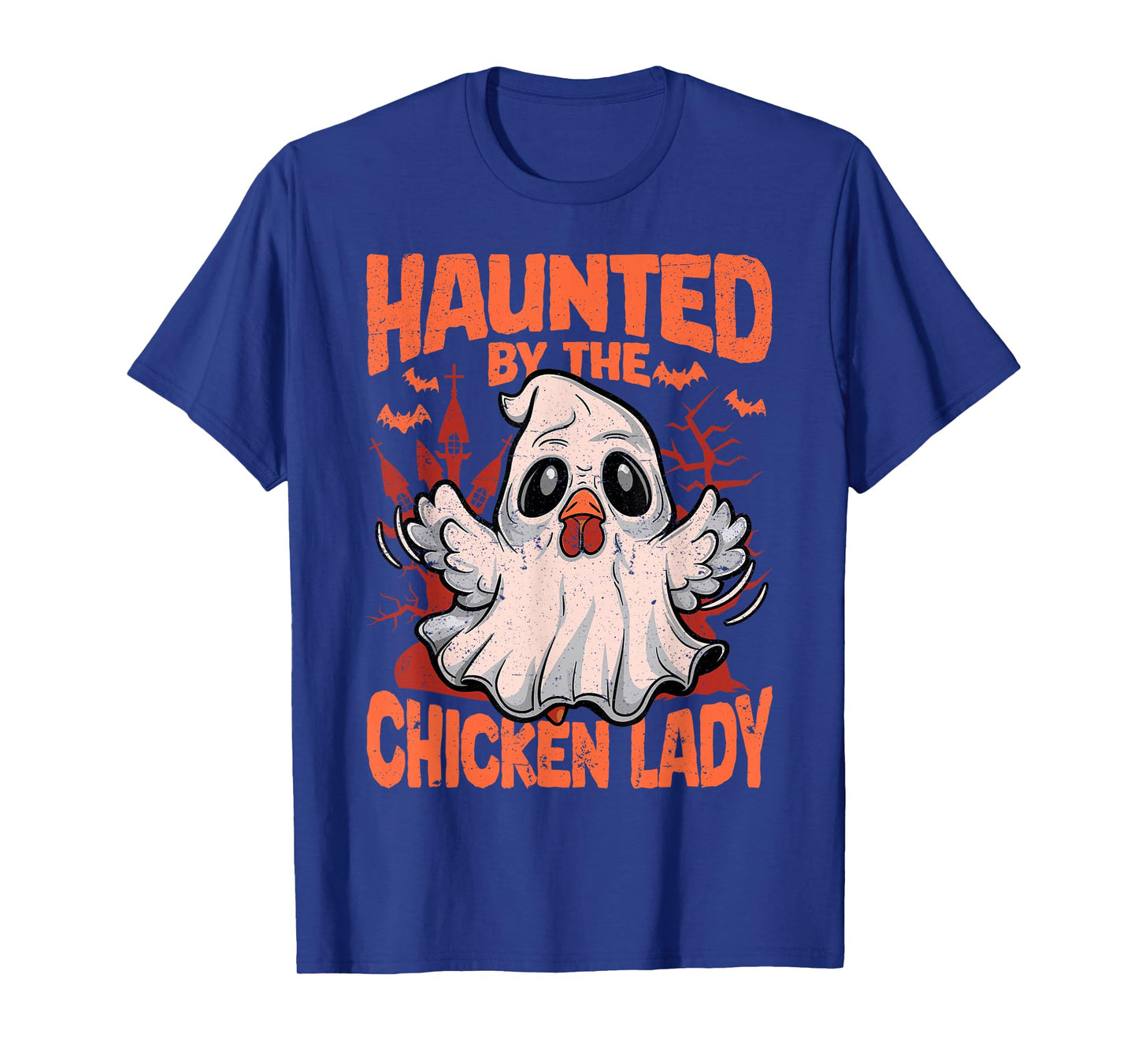 Halloween Chicken Ghost Haunted by the Chicken Lady T-Shirt