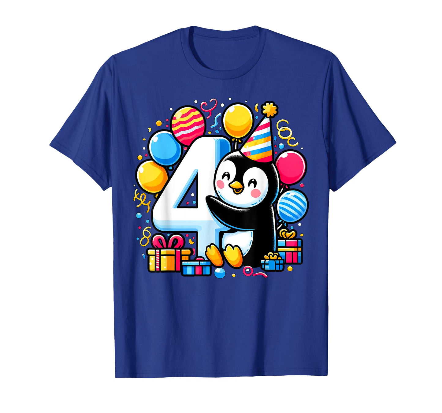 Penguin 4th birthday boy girl 4 year old fourth four Penguin T-Shirt