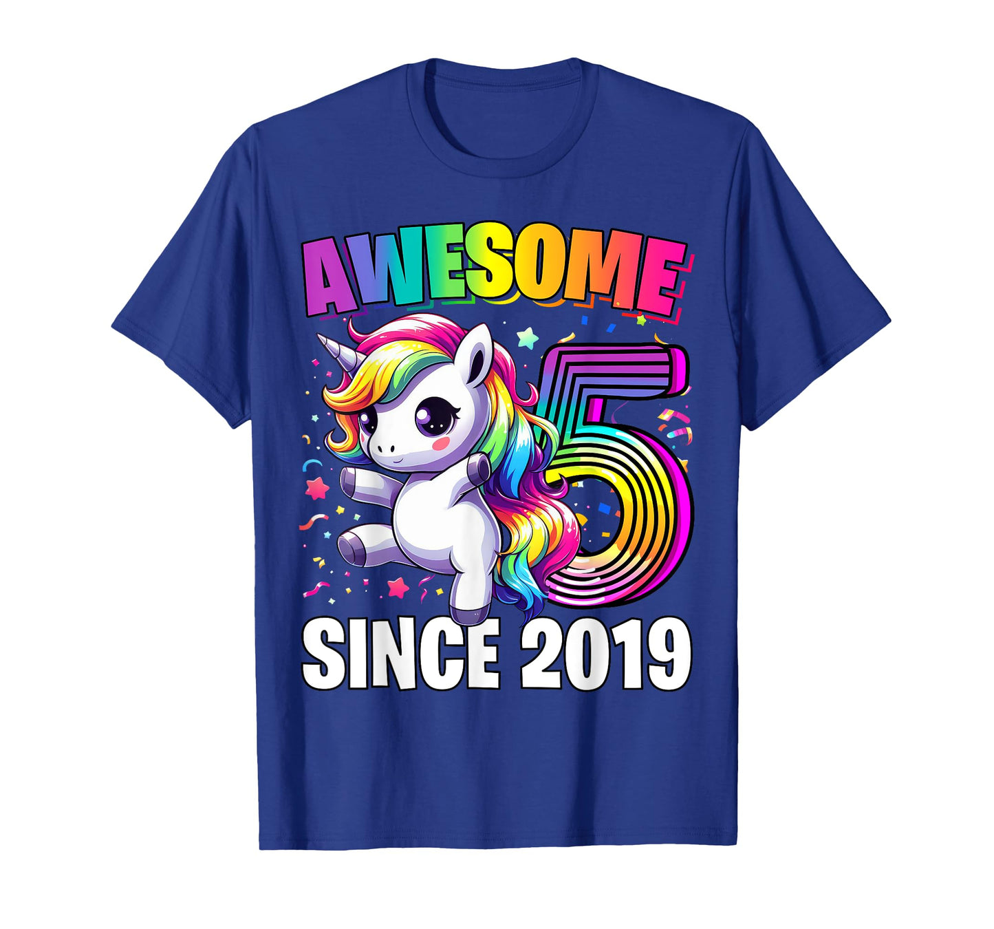 Unicorn 5th Birthday 5 Year Old Unicorn Party Girls Outfit T-Shirt