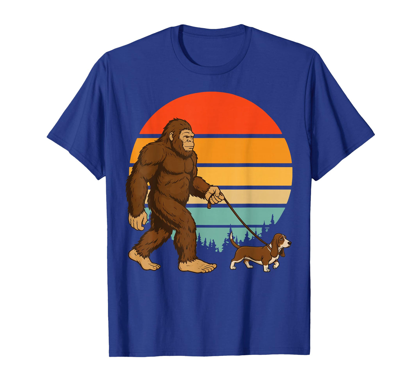 Bigfoot Basset Hound Retro T-Shirt