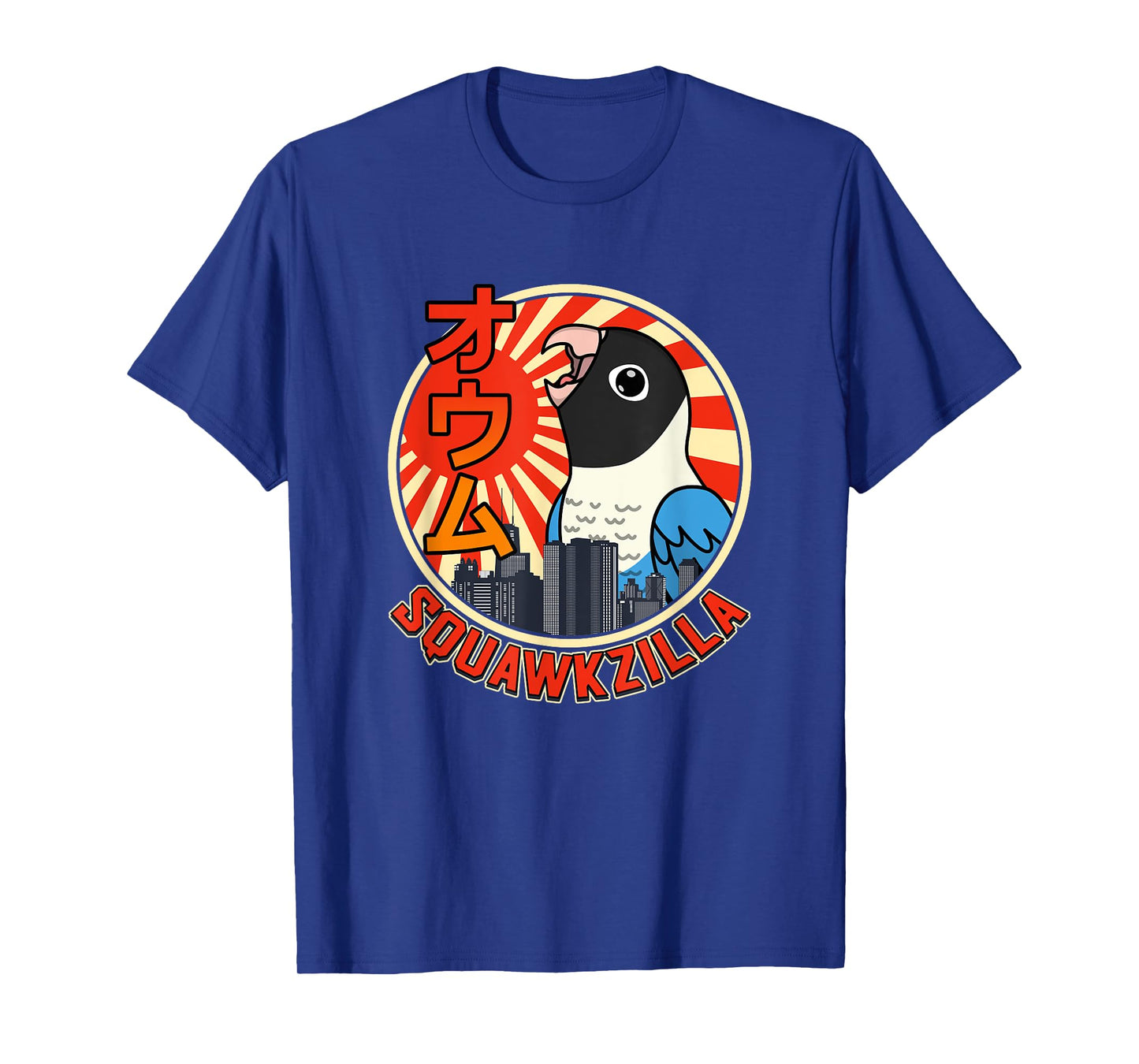 Squawkzilla Parrot I Screaming Blue-masked Lovebird T-Shirt