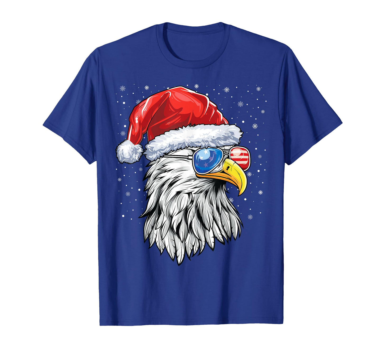 Santa Bald Eagle Shirt Men USA Flag Christmas Patriotic T-Shirt