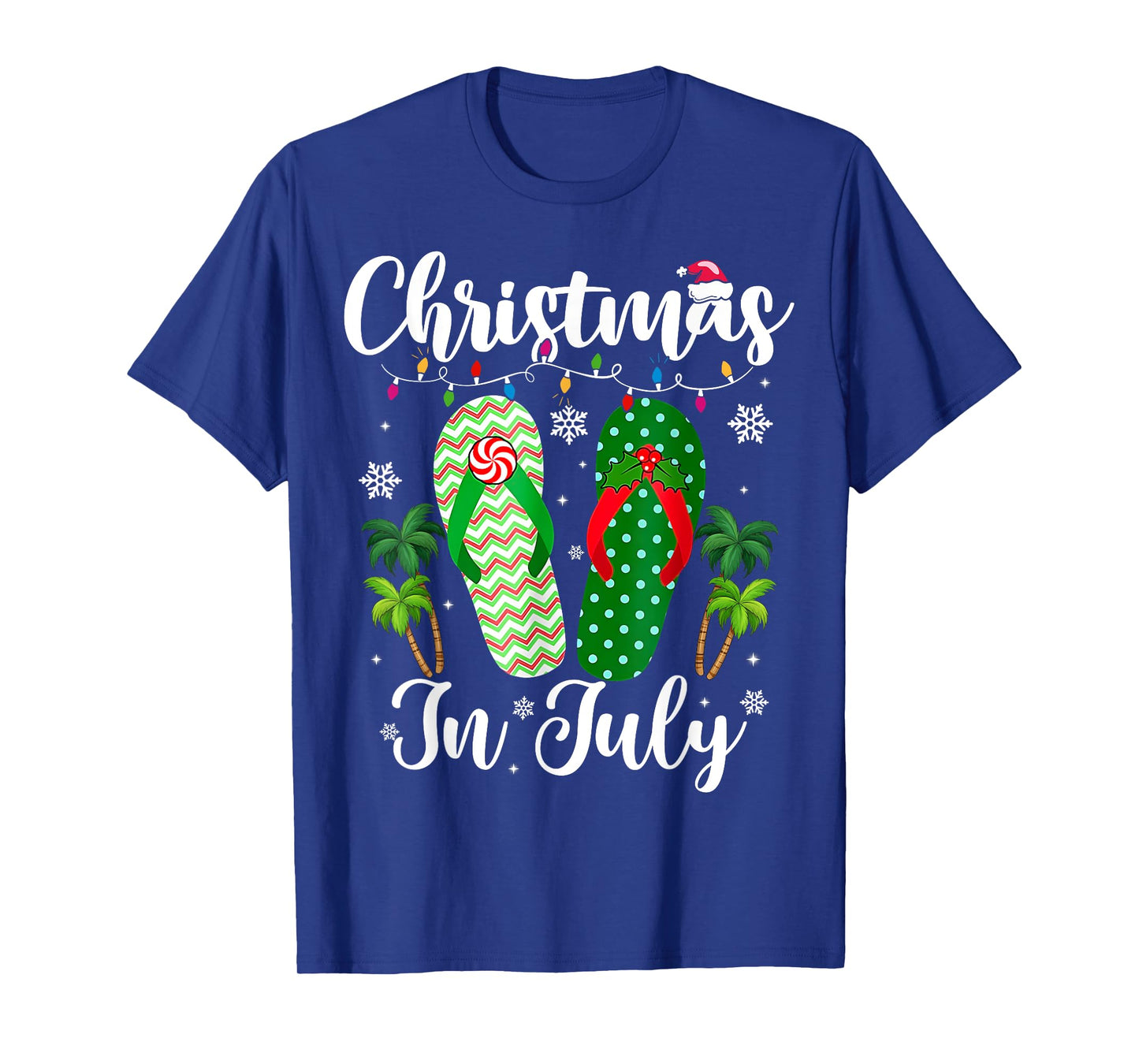 Christmas In July Flip Flops Xmas Flip Flops Summer Women T-Shirt