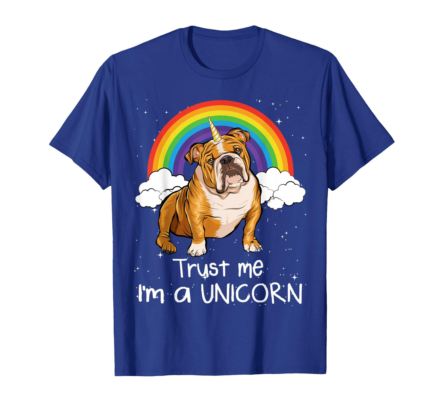 Rainbow Mágico Unicorn English Bulldog T-Shirt for Men Women