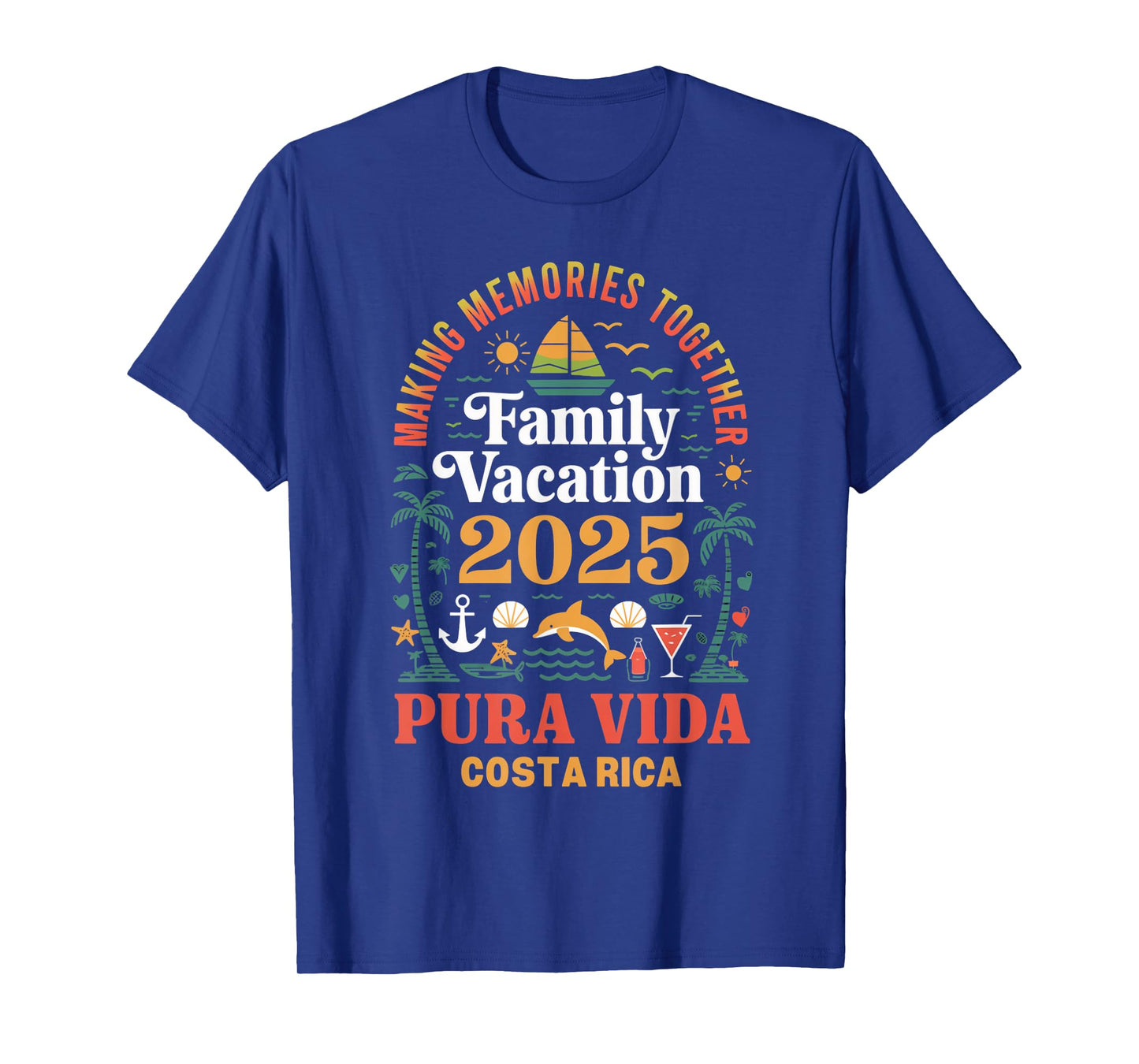 Family Vacation 2025 Vacation Tropical Pura Vida Costa Rica T-Shirt