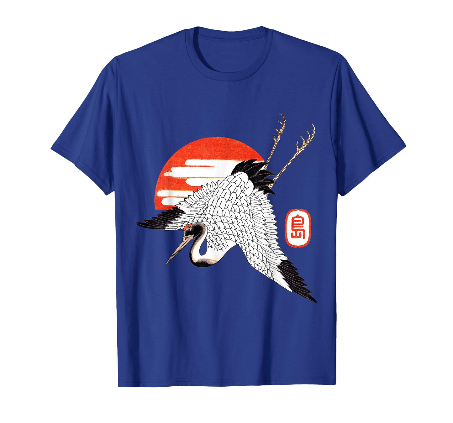 Crane Heron Bird Vintage Japanese Art Woodblock Japan Animal T-Shirt