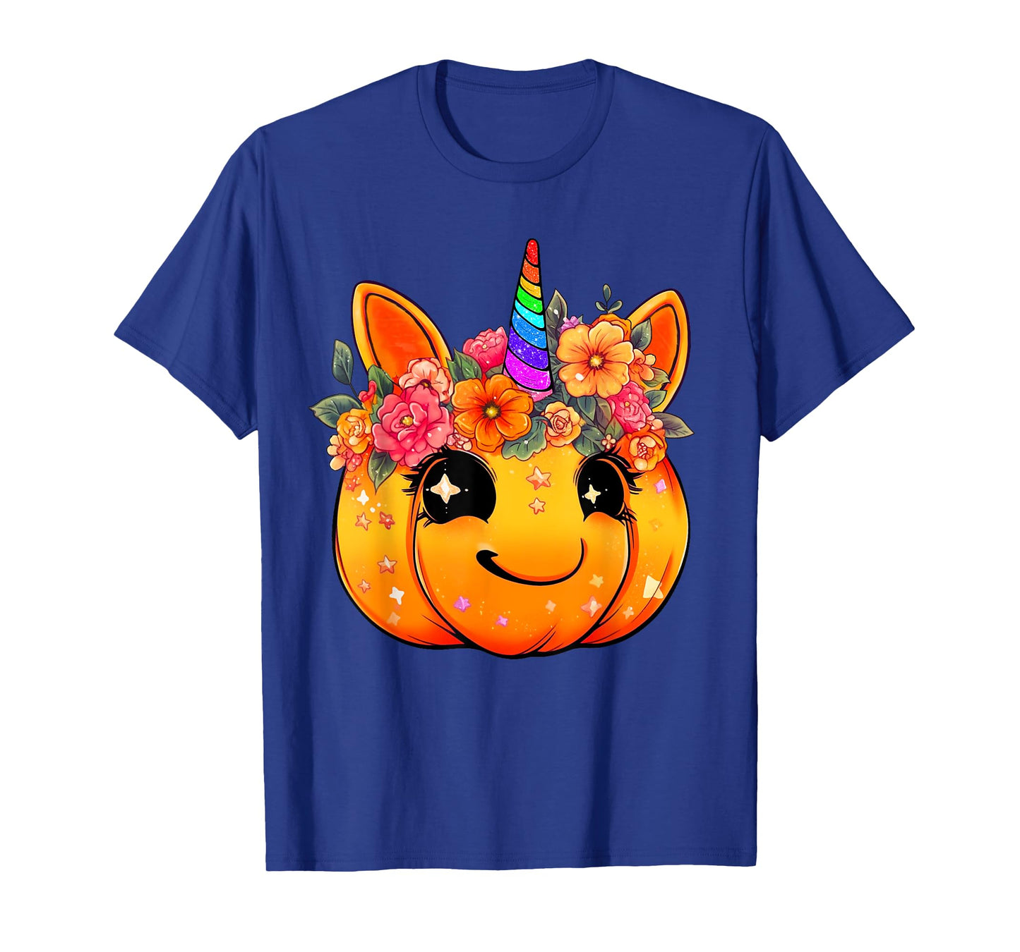 Cute Unicorn Pumpkin Halloween Thanksgiving Fall Autumn Girl T-Shirt