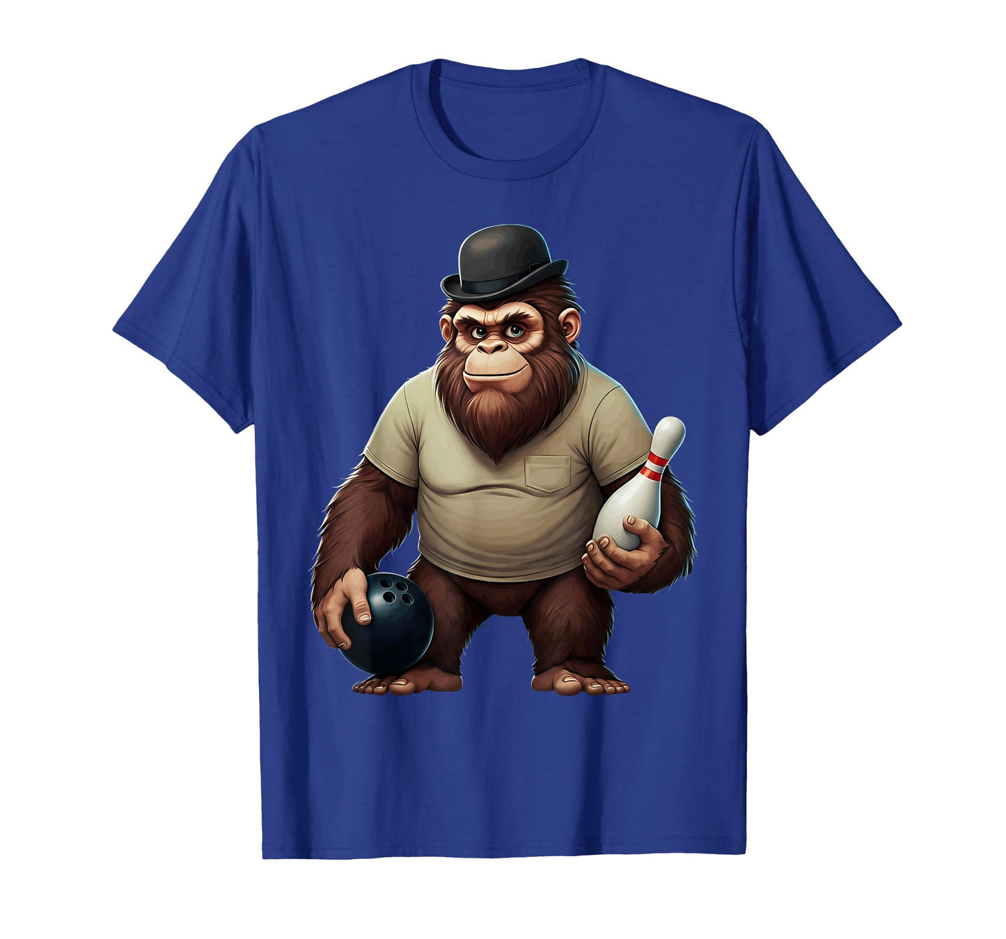 Vintage Cool Bowler Bigfoot Sasquatch Yeti Bowling Ball Pin T-Shirt