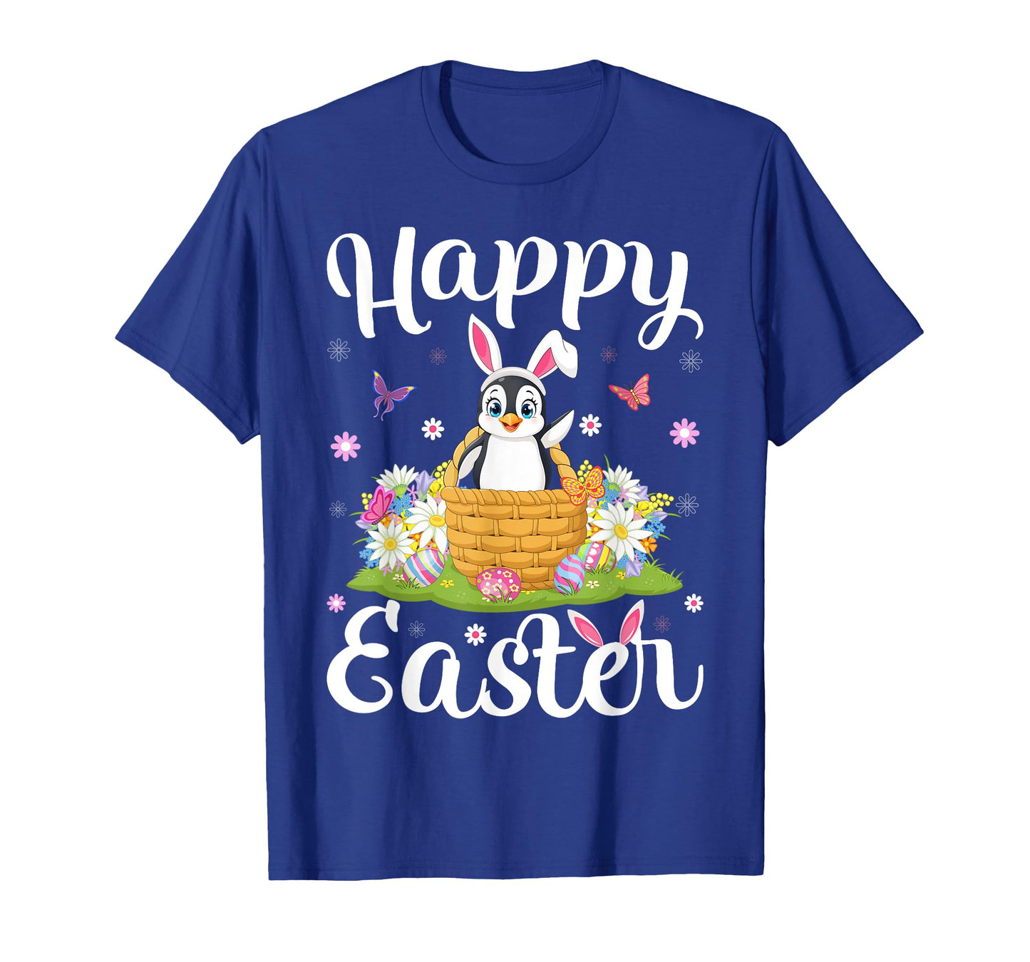 Penguin Happy Easter Egg Hunt Bunny Ear Penguin Easter T-Shirt