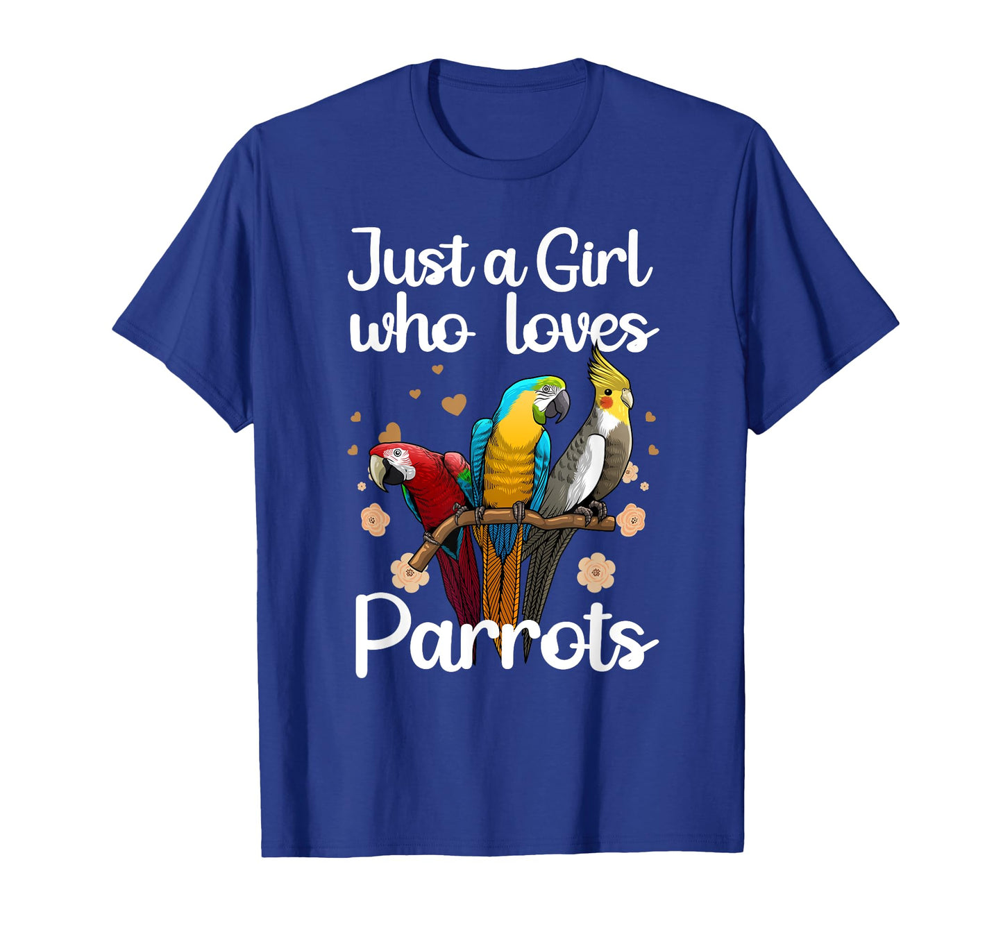Funny Parrot Gift Parrot Lover Accessories & Stuff Cute Parrot Art Women's Multicolor Short Sleeve T-Shirt for Girls & Female Parrot Lovers
