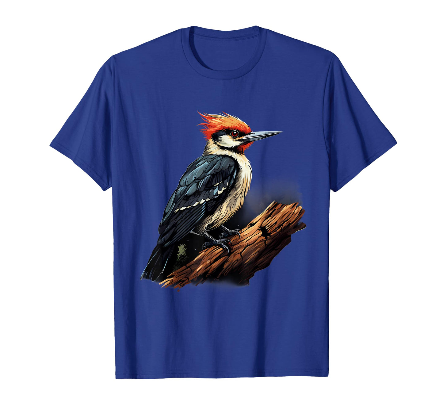 Woodpecker Artwork Nature Wildlife Animal Art Portrait T-Shirt