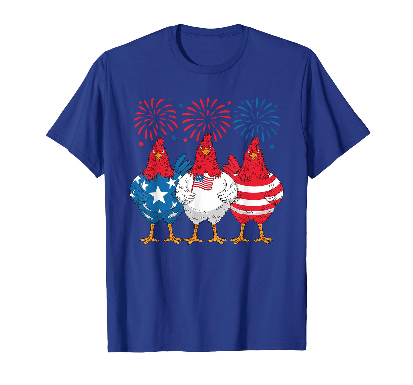 Patriotic Chicken Fireworks 4th of July USA Pride T-Shirt