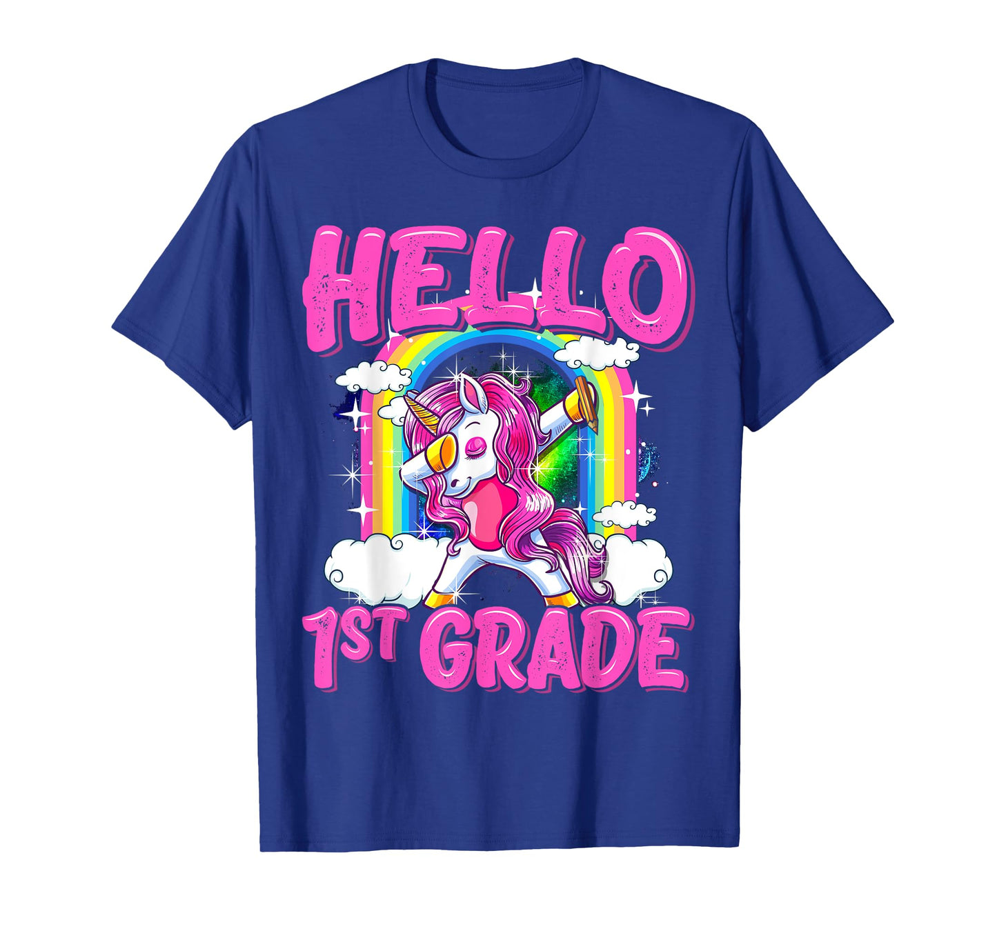 Hello 1st Grade Dabbing Unicorn Back To School Gifts T-Shirt