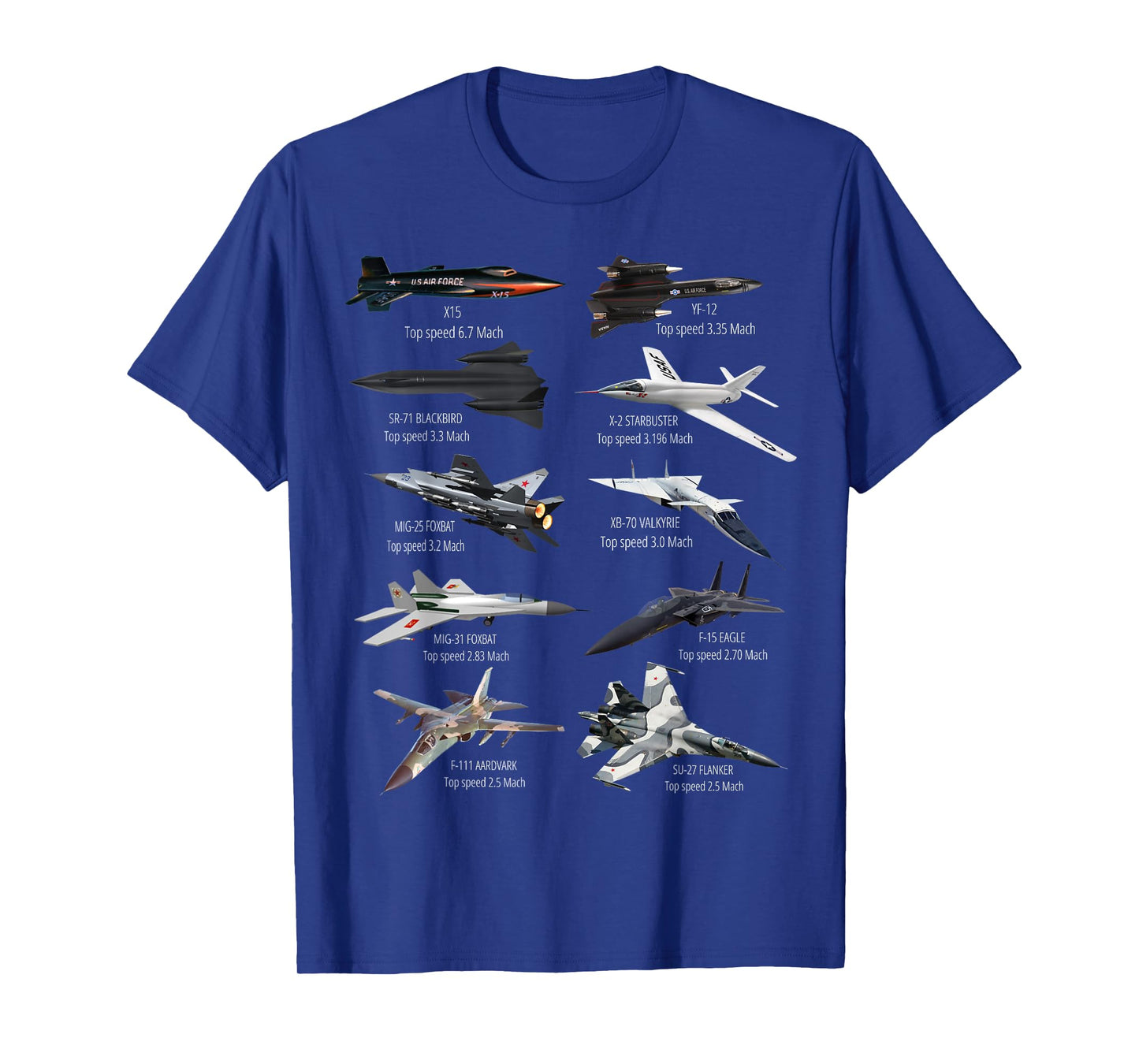 Military's Fastest Jet Fighters Aircraft Plane of the World T-Shirt