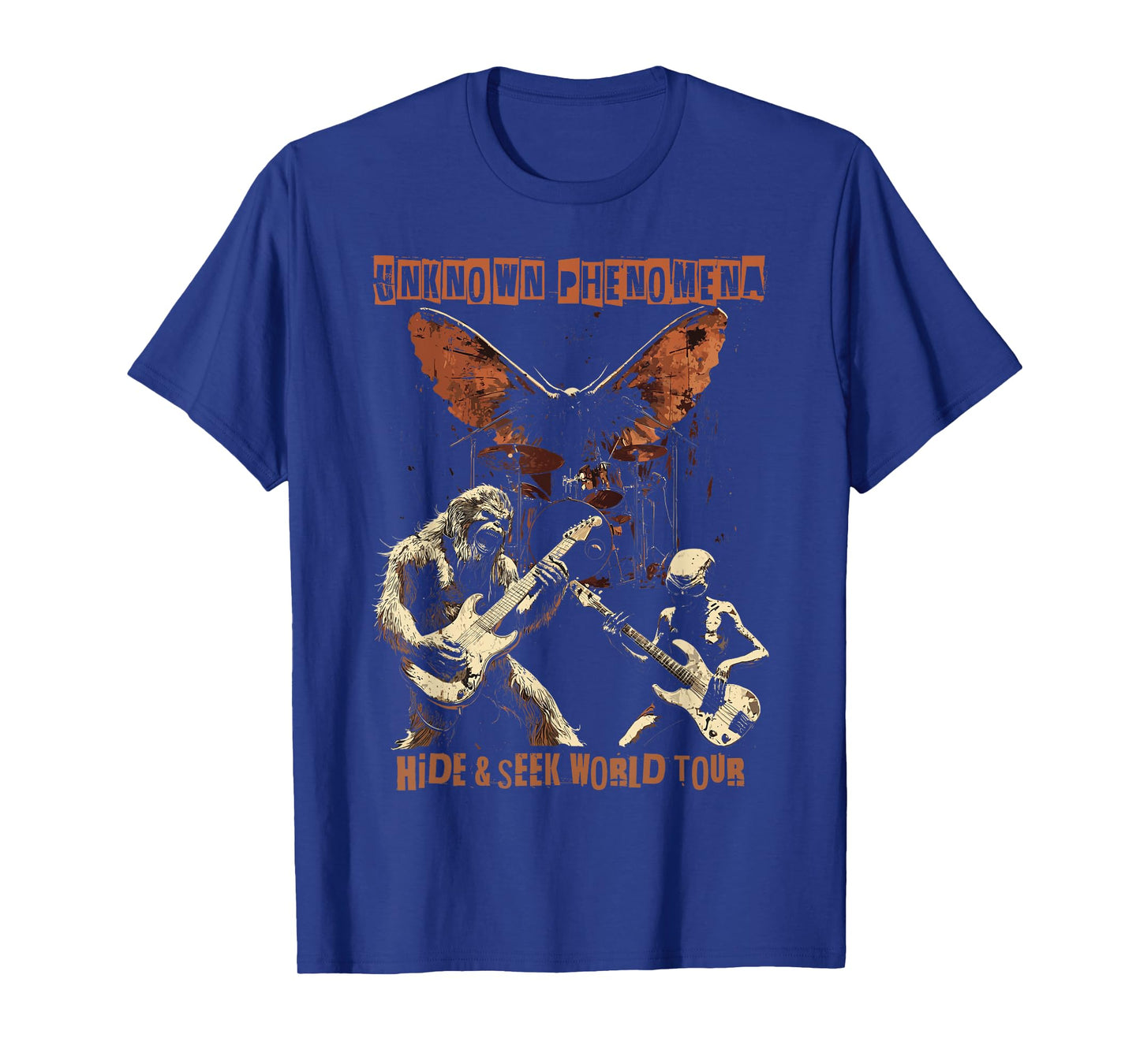 Cryptid Heavy Metal Rock Band Bigfoot Alien Mothman UFO T-Shirt