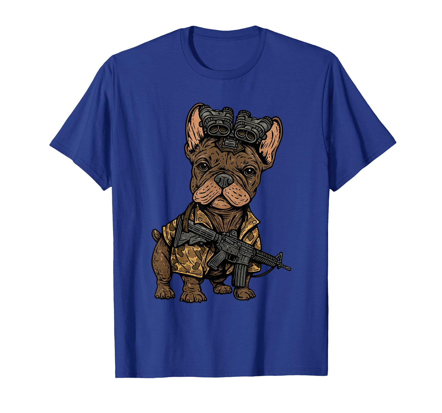 Tactical Frenchie Funny Dog Bulldog with NVG Meme T-Shirt