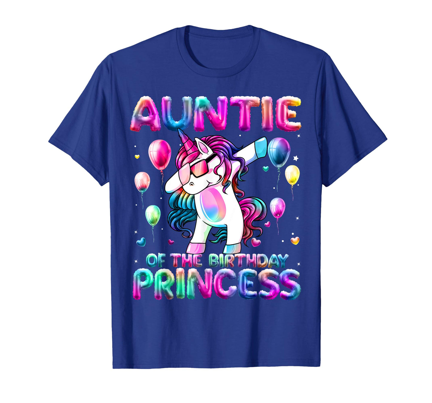 Auntie of the Birthday Princess Girl Flossing Unicorn Aunt T-Shirt