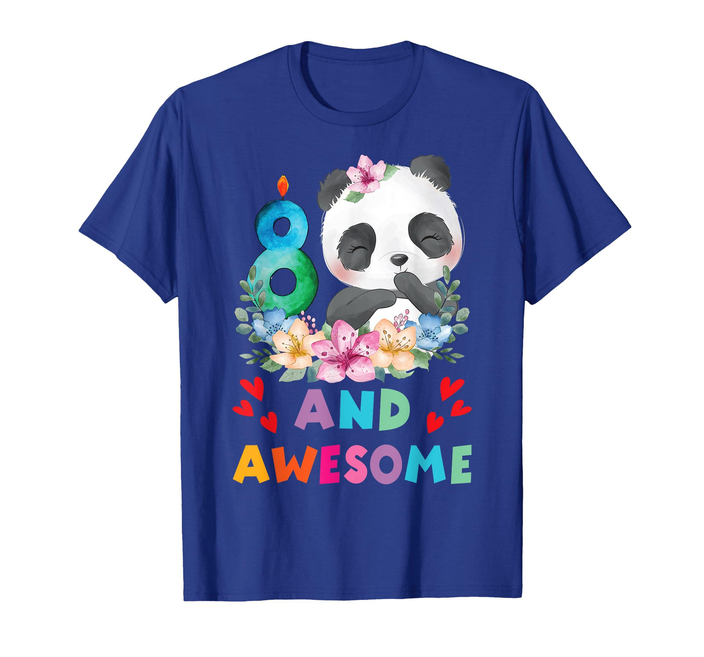 8 Years Old 8th Birthday Panda Unicorn Girl Party Gift T-Shirt