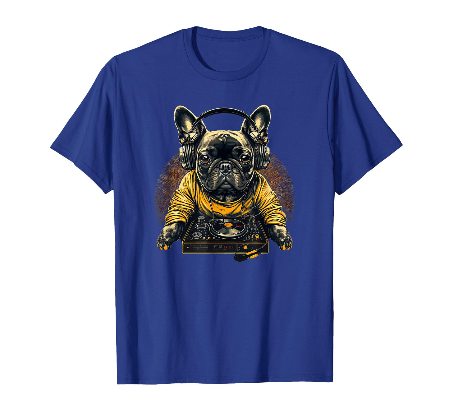 Funny French Bulldog Frenchie DJ Electronic EDM music T-Shirt