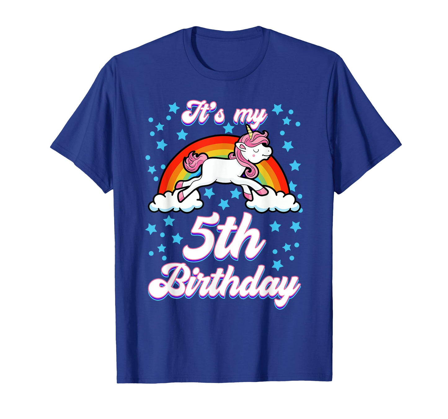 It's My 5th Birthday Unicorn Rainbow Bday Theme Party T-Shirt