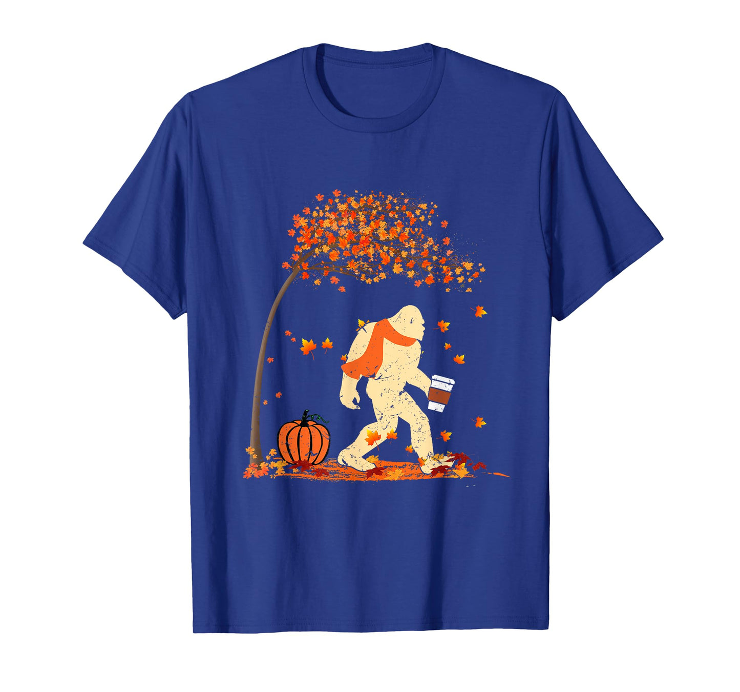 Ph Vintage Bigfoot Pumpkin Spice Costume Fall Tree Leaves T-Shirt