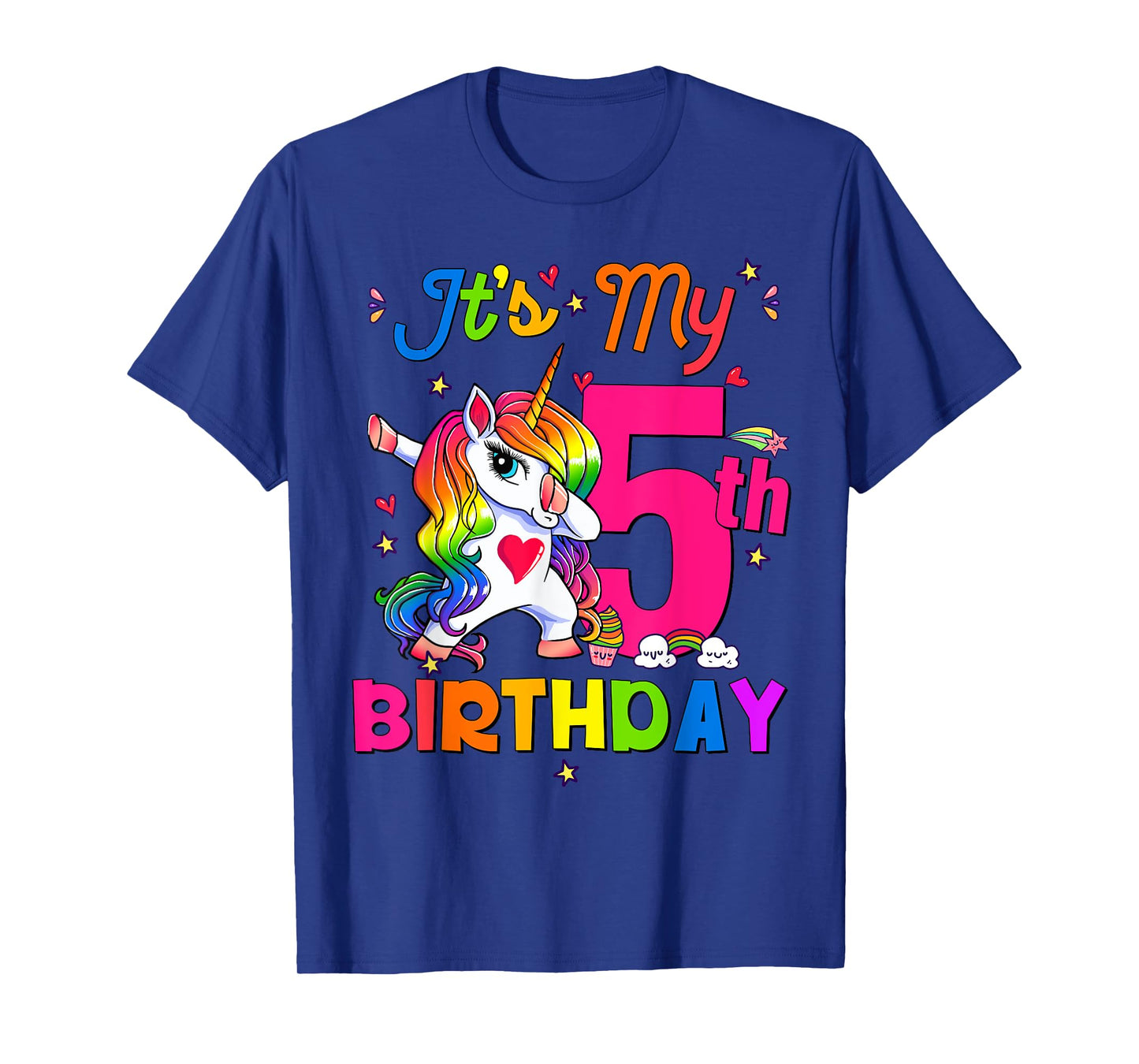 5 Years Old Unicorn It's My 5th Birthday Girl Party T-Shirt