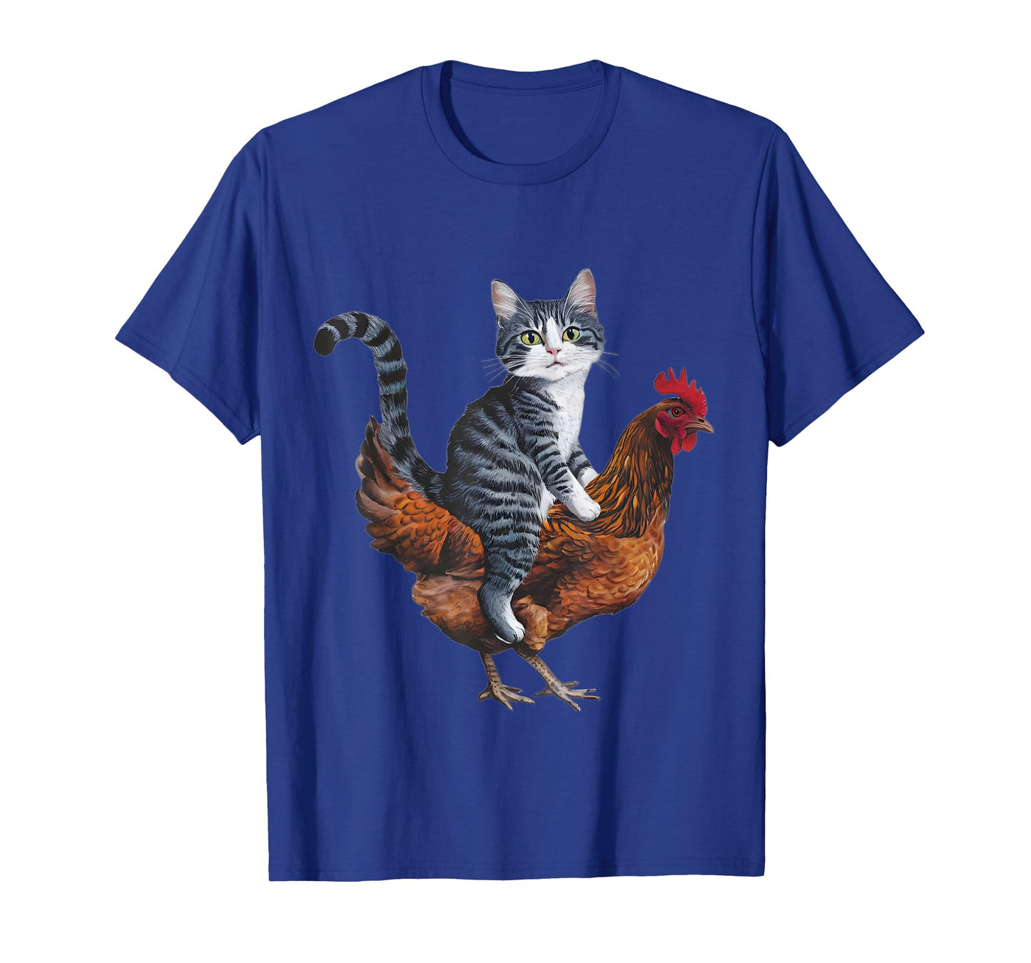 Funny Cat on a Chicken Lover T-Shirt for Men Women Kids