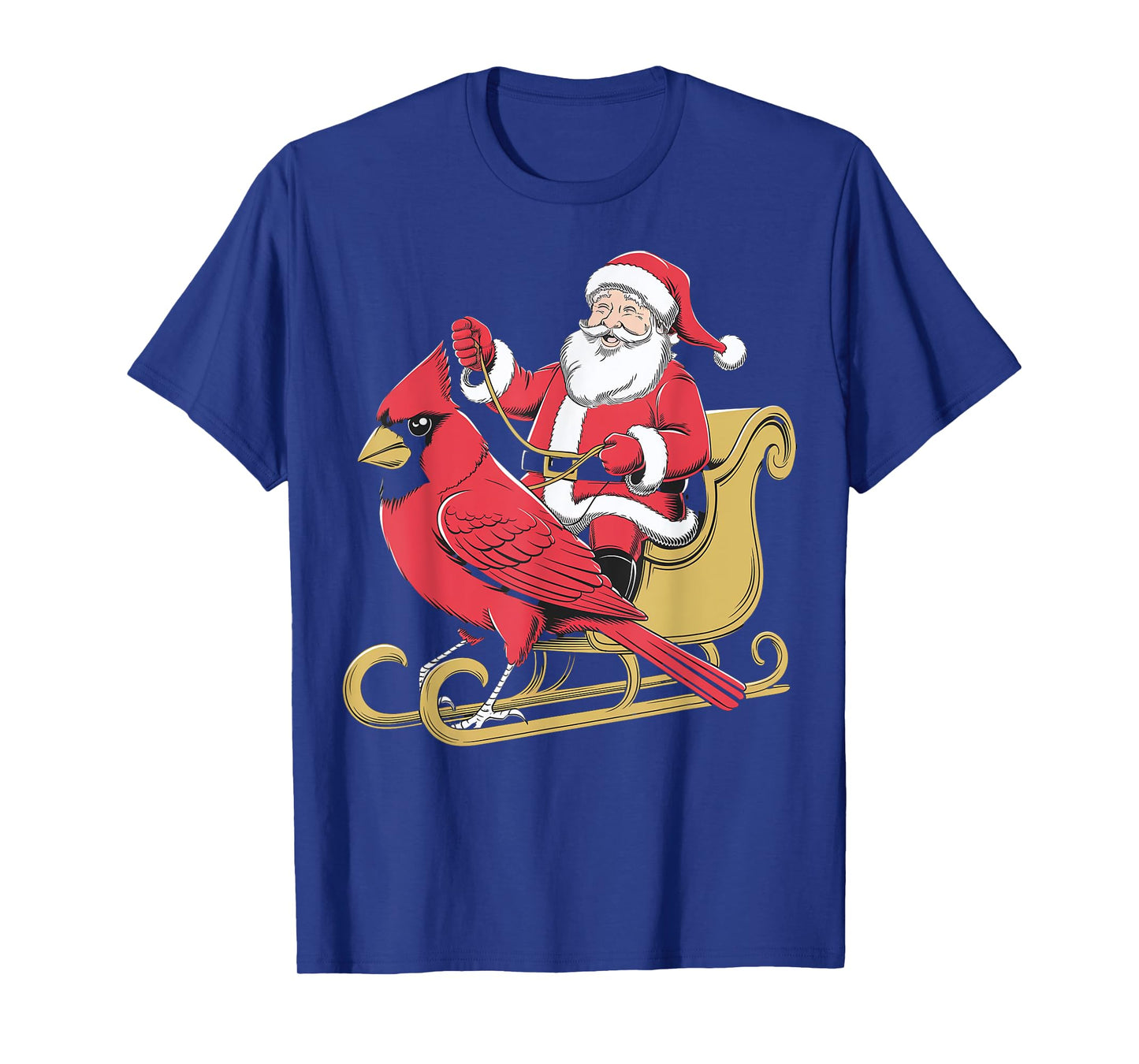 Santa Riding Giant Cardinal Bird for Christmas Lovers T-Shirt