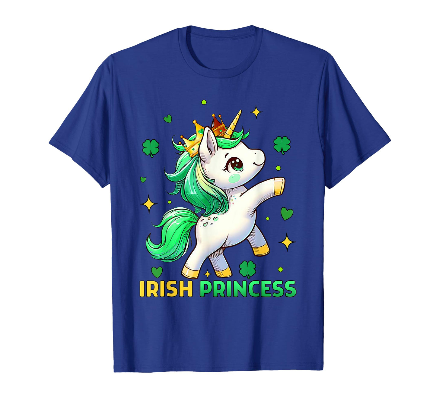 Cute Unicorn Irish Princess St Patricks Day Girls Kids T-Shirt
