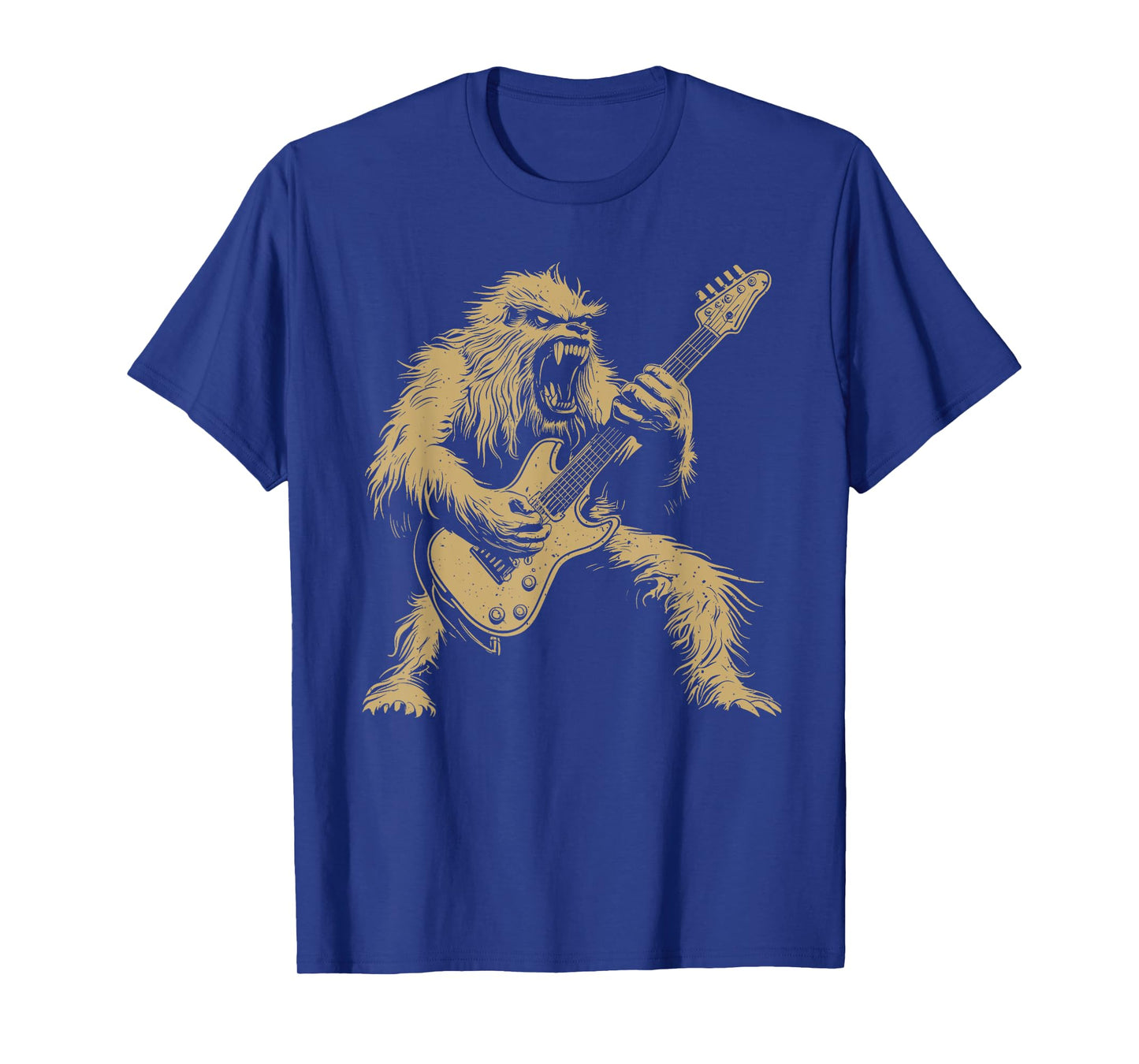 Funny Bigfoot Playing Guitar Star Rock & Roll Men Women Kids T-Shirt