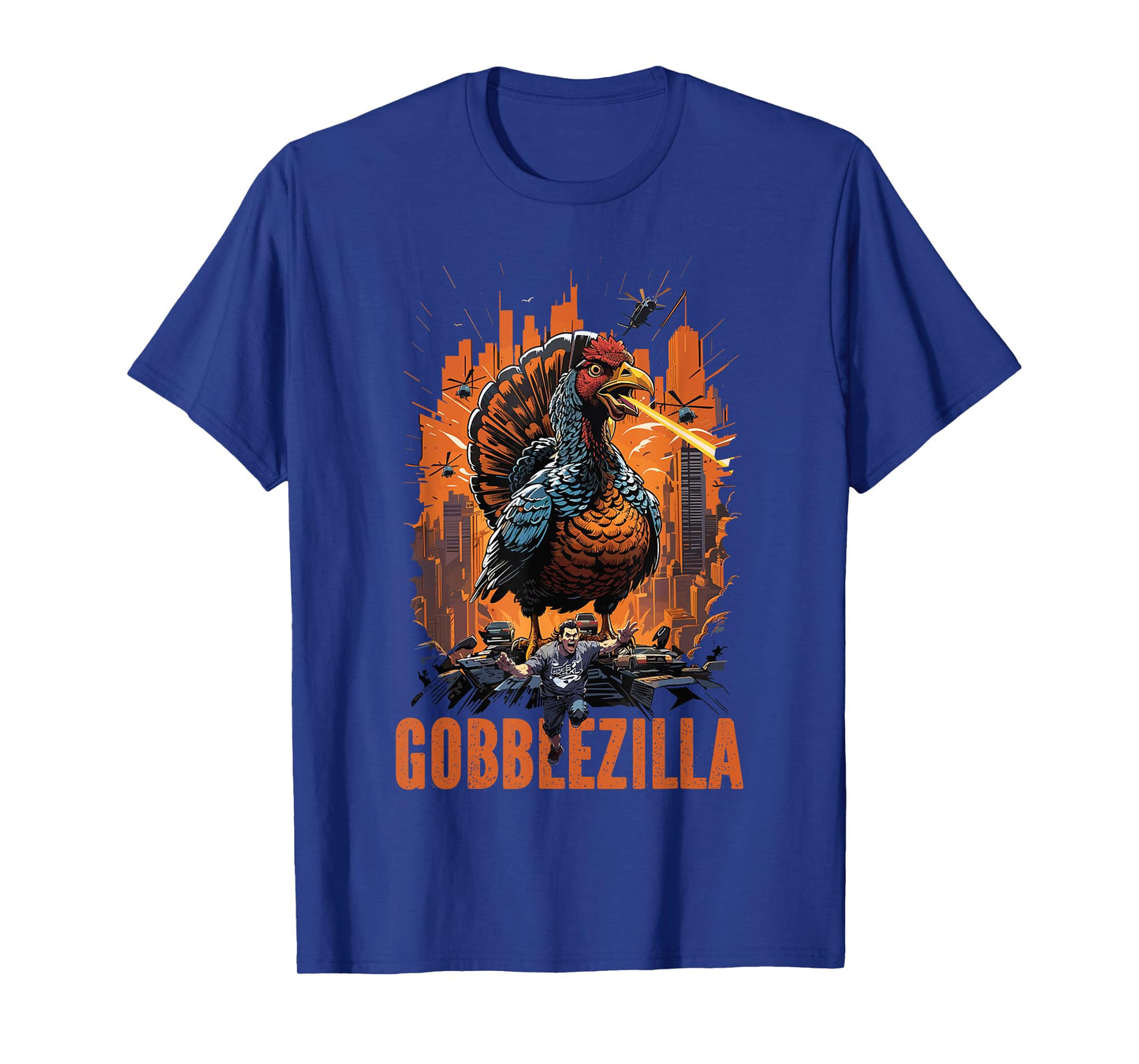 Funny Gobblezilla Angry Turkey Thanksgiving Men Women Teens T-Shirt