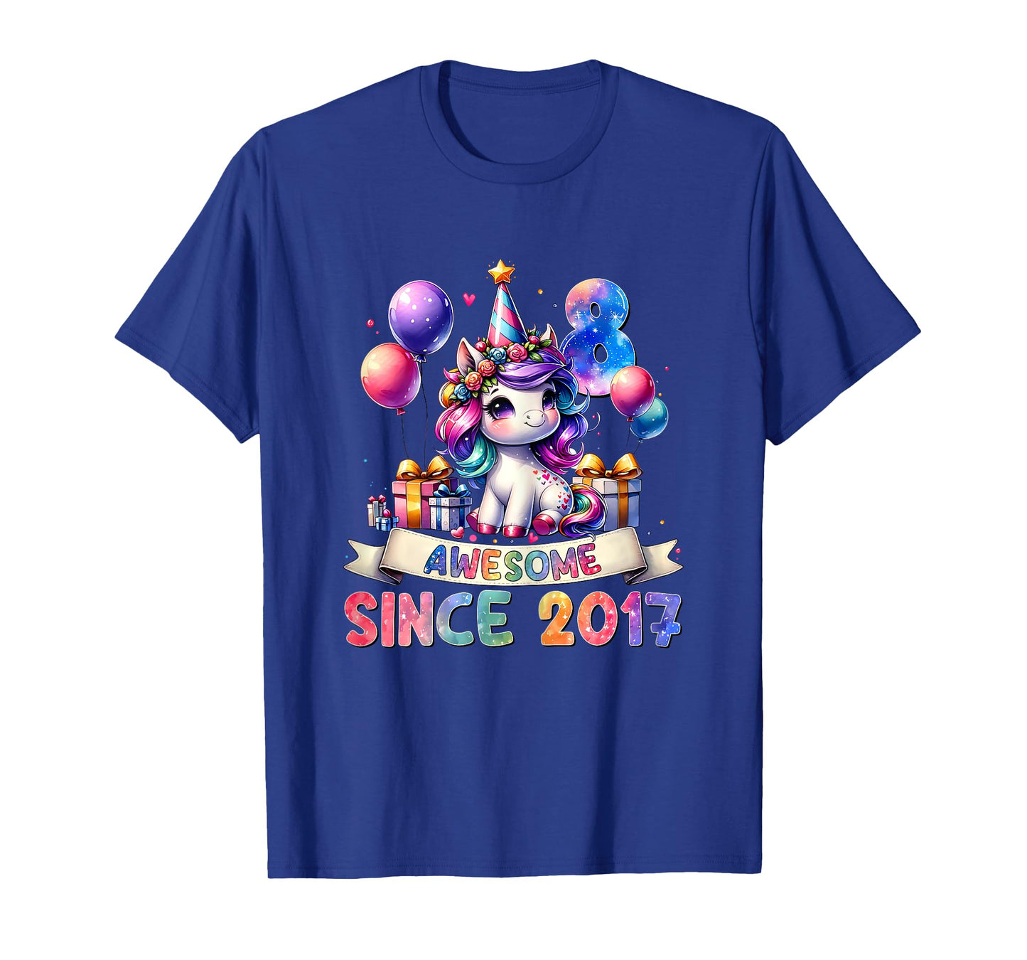 8 Year Old Unicorn Gifts For Girls 8th Birthday Girl Party T-Shirt