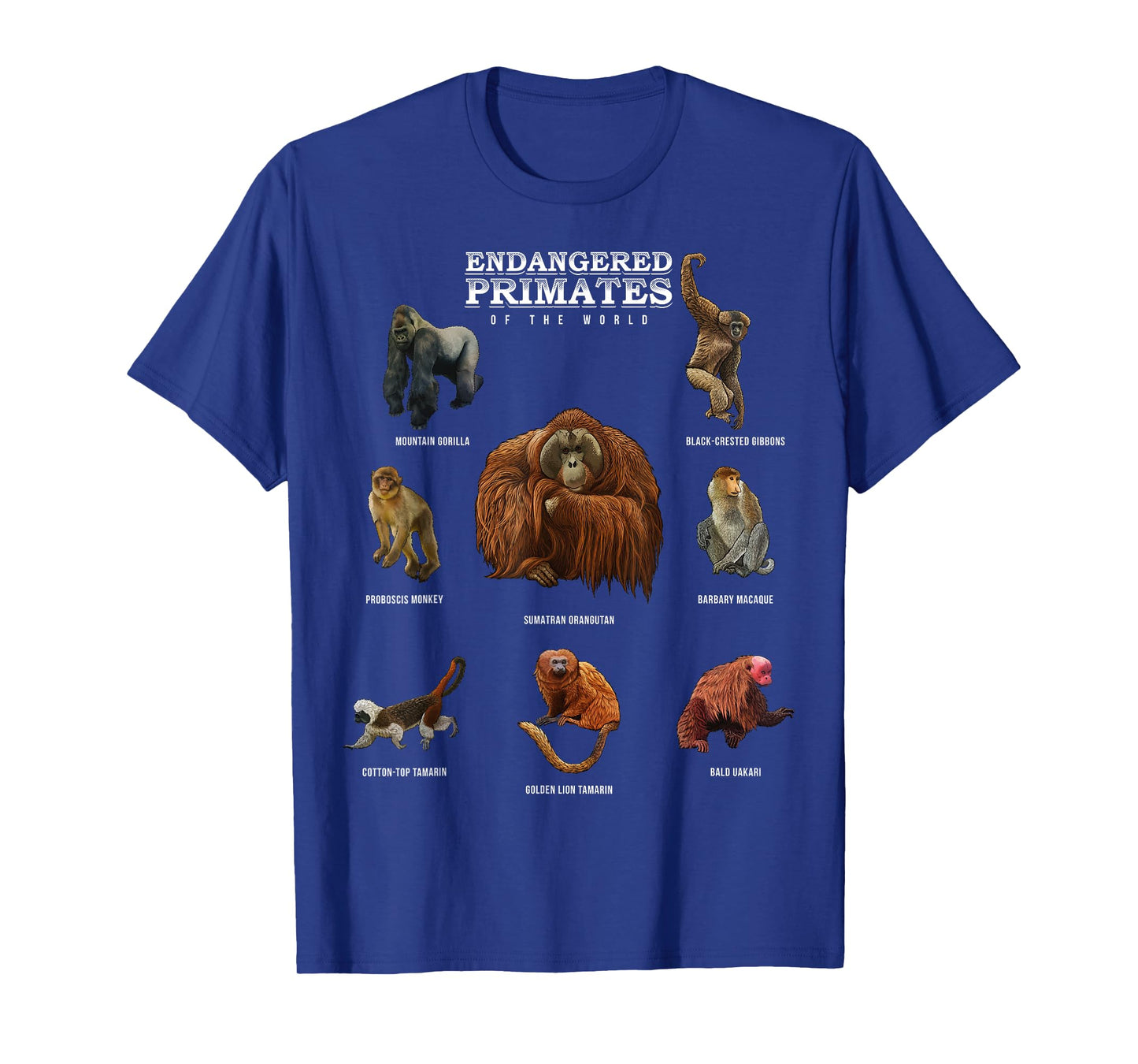 Endangered Primates of the World Shirt Wildlife Zoology Wild T-Shirt