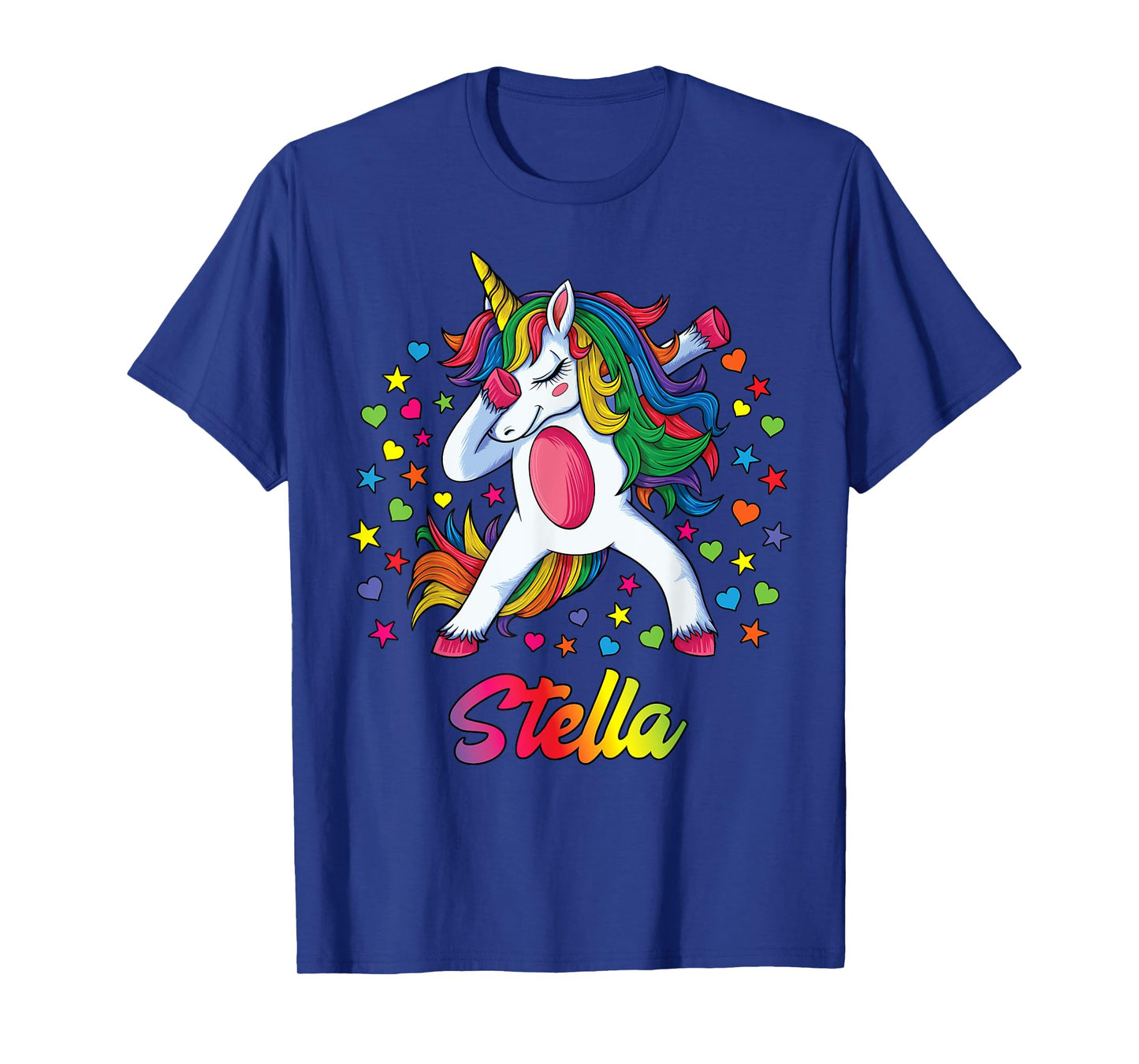 Stella Personalised Name Unicorn Girl Gift T-Shirt