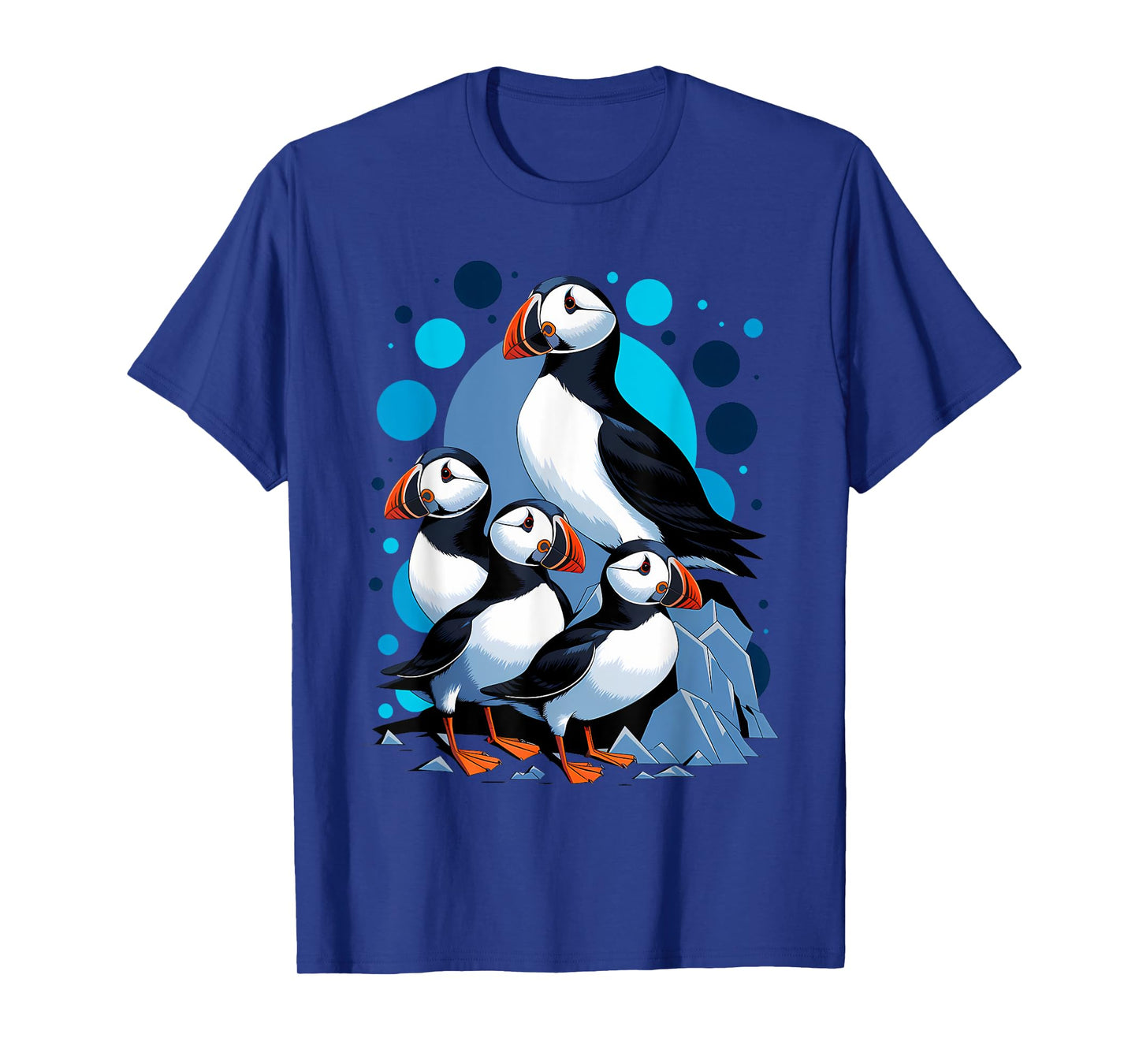 Funny Puffin Birds on Rocks Art T-Shirt