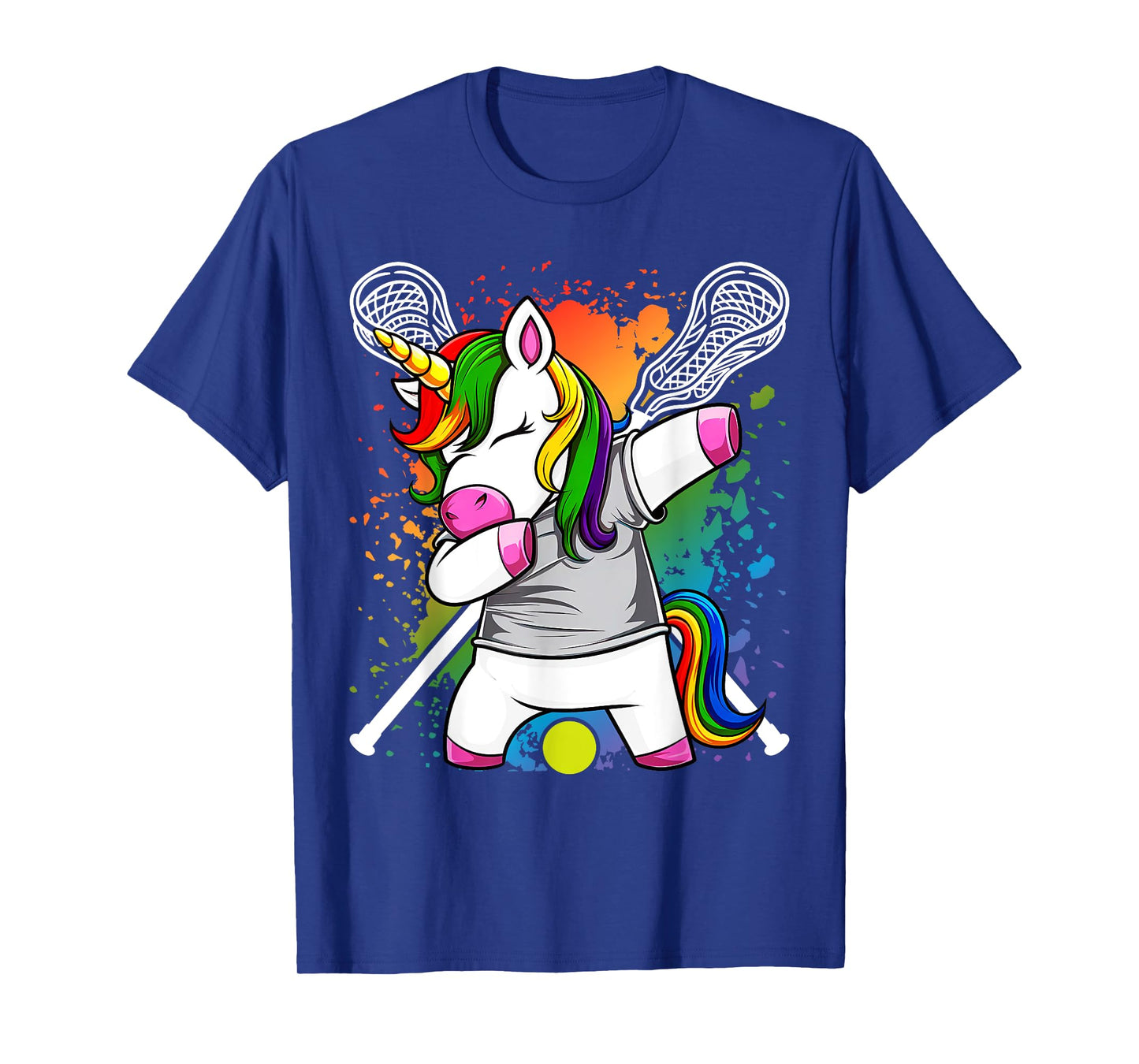 Unicorn Head Lacrosse Funny Lax Sports Women Kids Girls T-Shirt