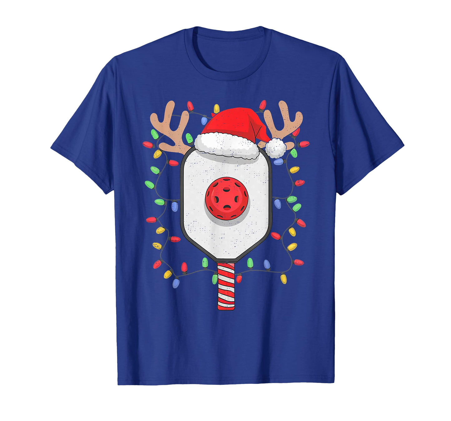 Pickleball Player Christmas Holiday Reindeer Xmas Men Women T-Shirt