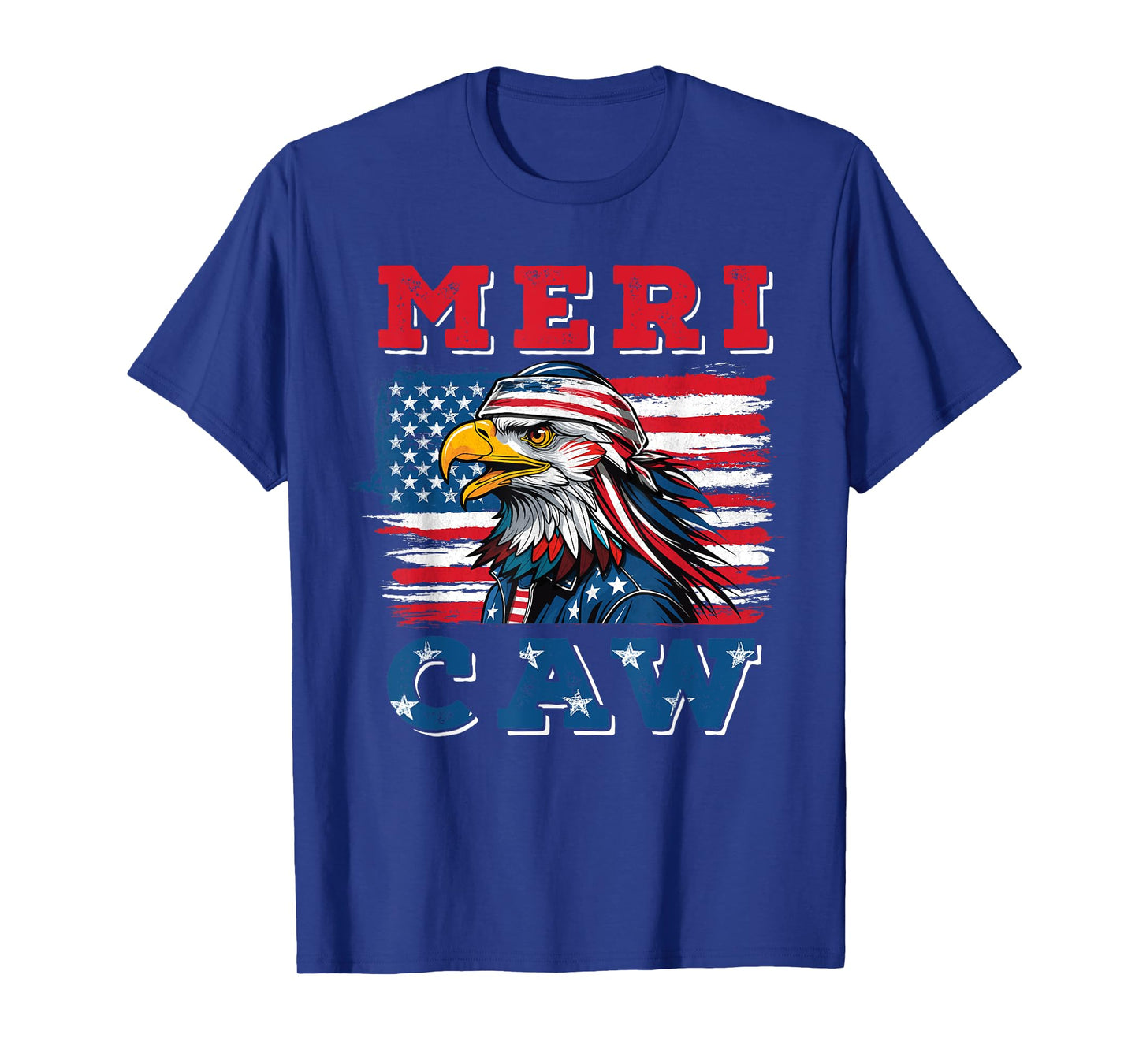 Eagle Meri - Caw 4th of July American Flag USA T-Shirt