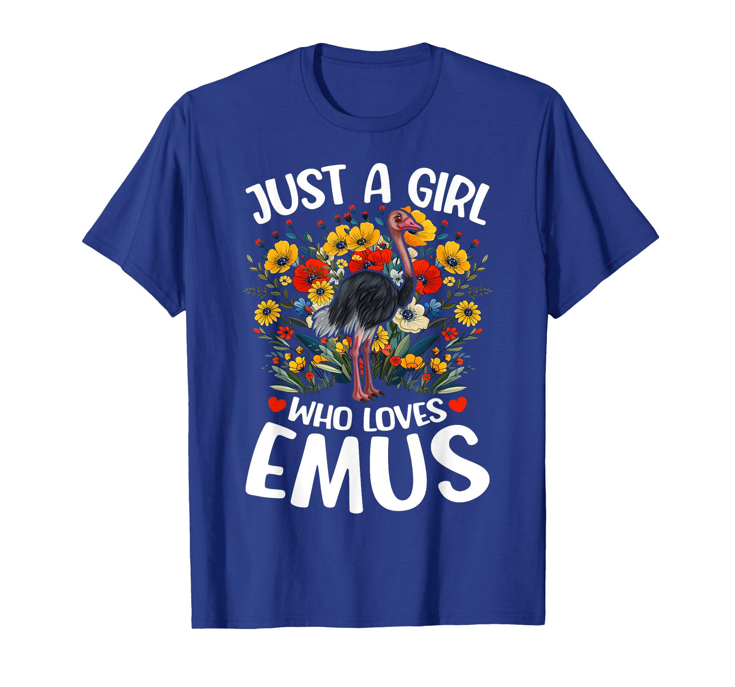 Just A Girl Who Loves Emus Aesthetic Flower Emu Bird T-Shirt