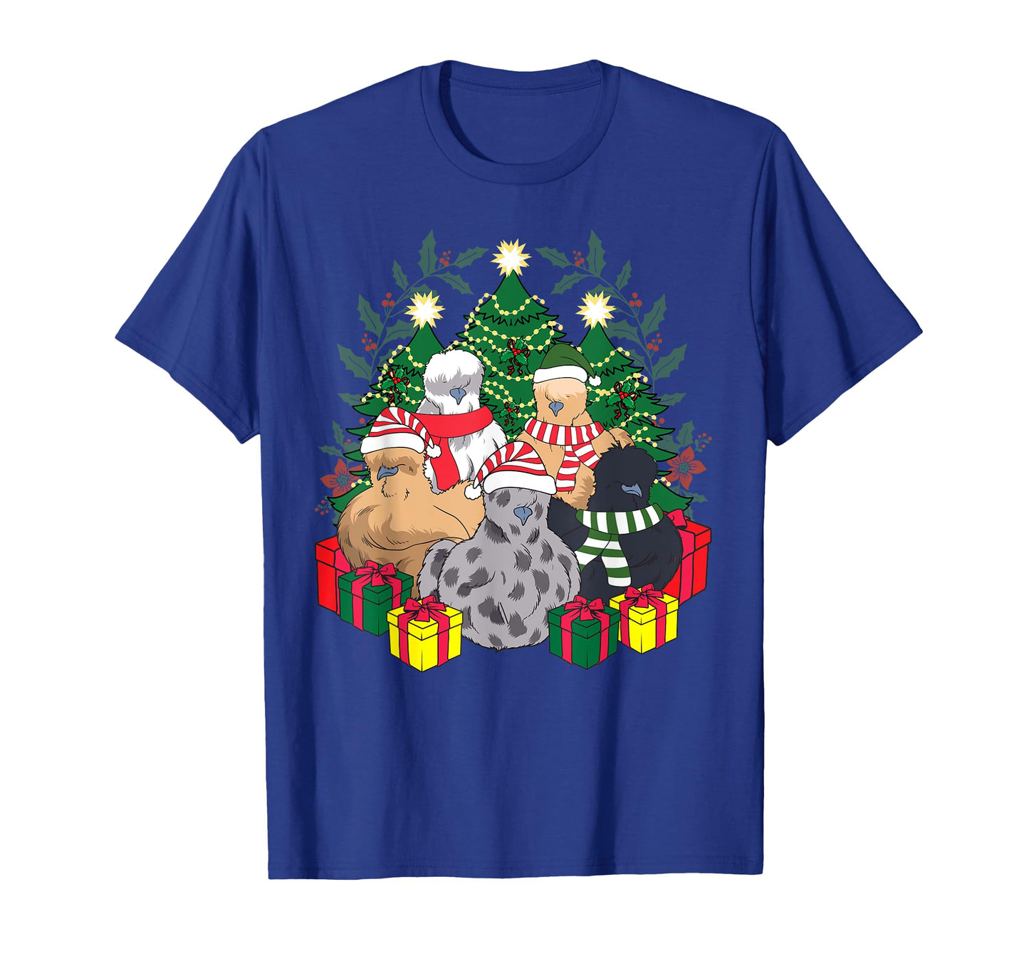 Poultry Farmer Funny Silky Silkie Chicken Lover Co Silkie Silky Chickens Christmas Xmas Cute Graphic Men's Black Cotton Blend T-Shirt