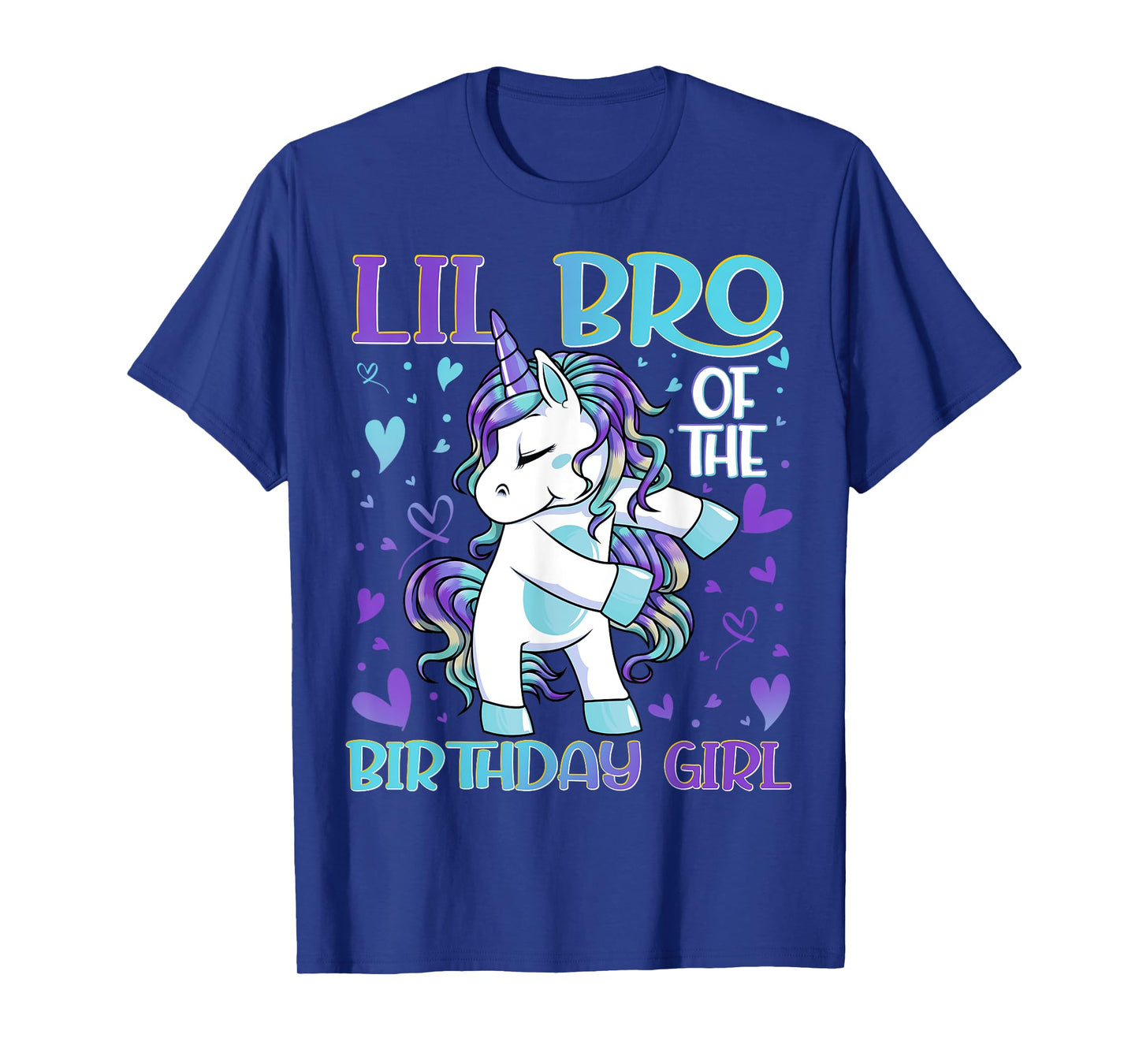 Lil Bro of the Birthday Girl Flossing Unicorn Little Brother T-Shirt
