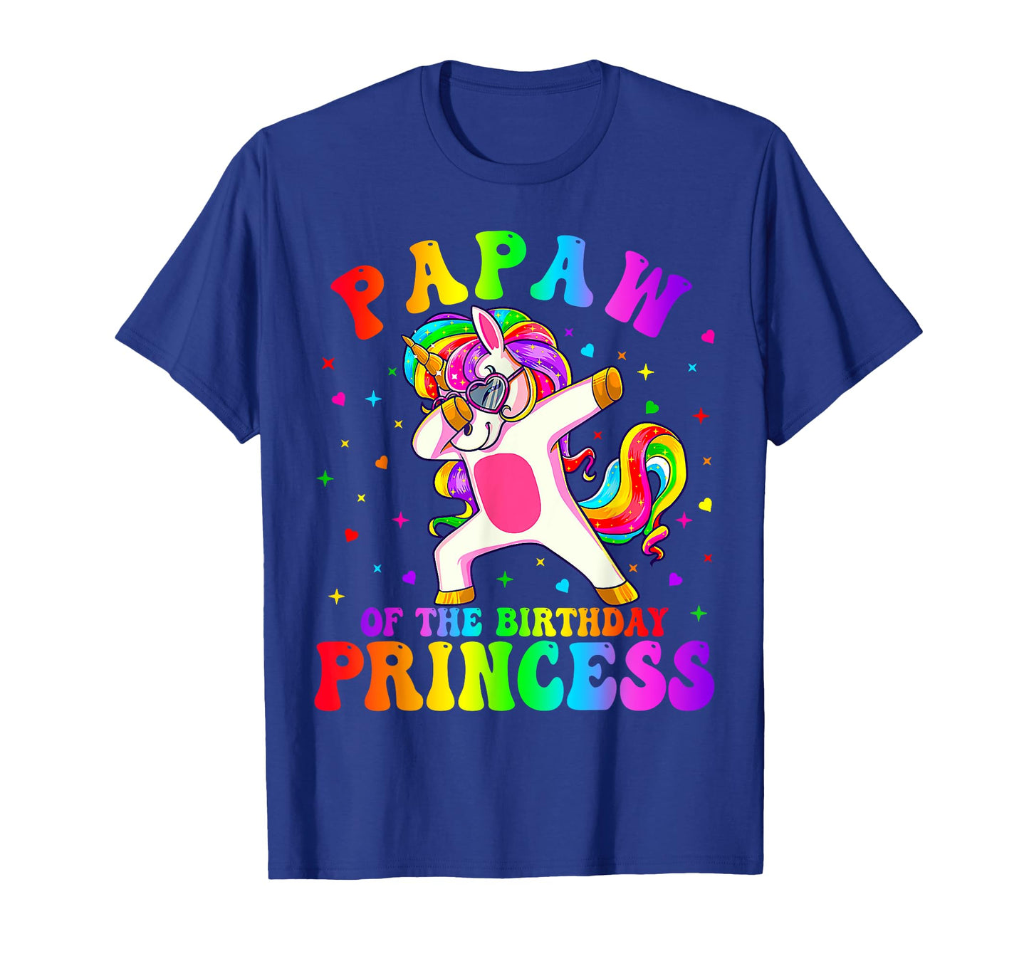 Papaw of the Birthday Princess Girl Dabbing Unicorn Funny T-Shirt