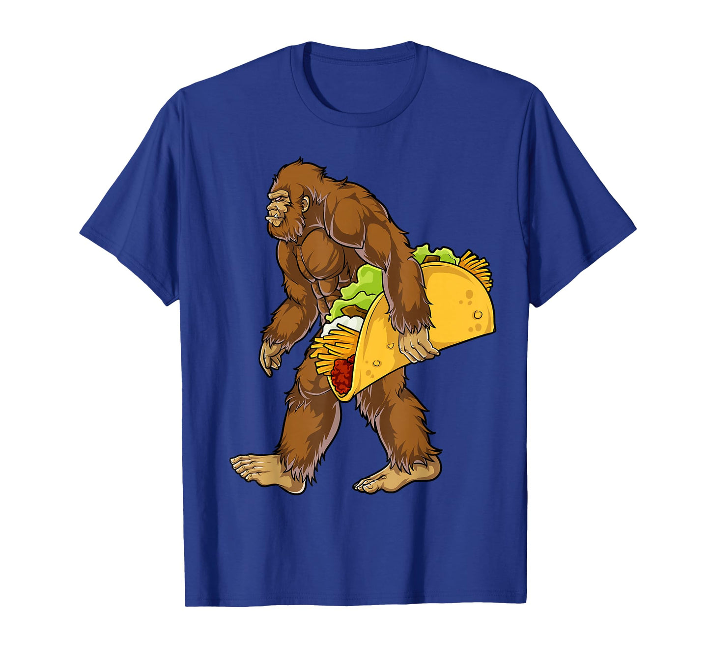 Bigfoot Carrying Taco Funny Cinco de Mayo Boys Men Sasquatch T-Shirt